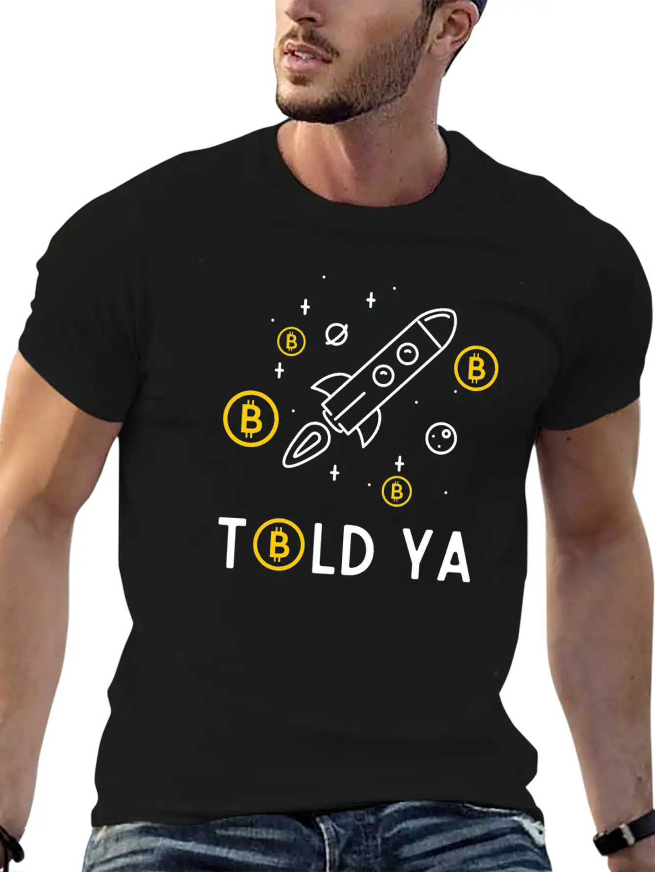 Told Ya BTC To The Moon Classic Fit Graphic Tee For Daily Comfort – Unisex Cotton Shirt