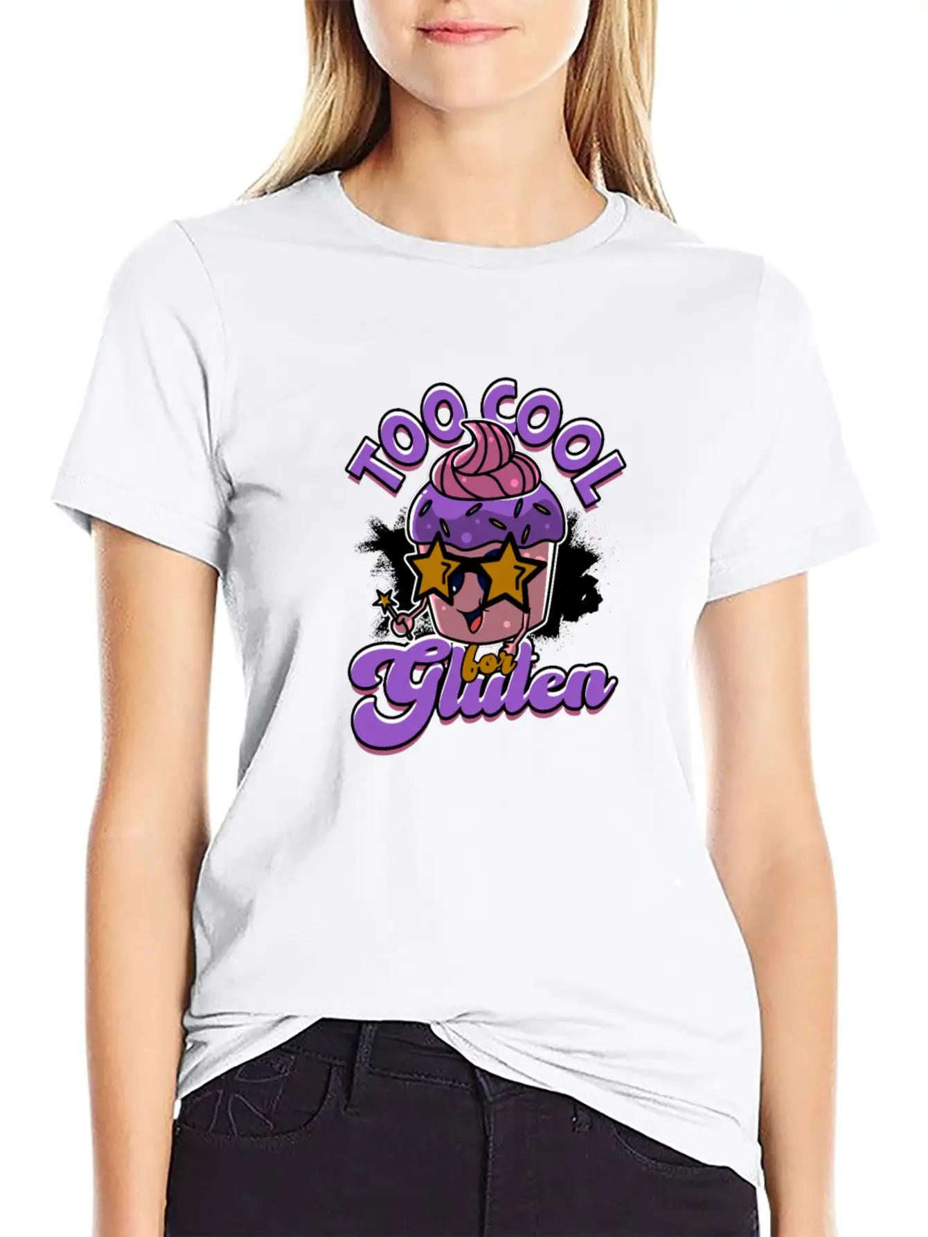 Too Cool For Gluten - Cupcake Modern Fit Casual T-Shirt – Clean And Versatile Design