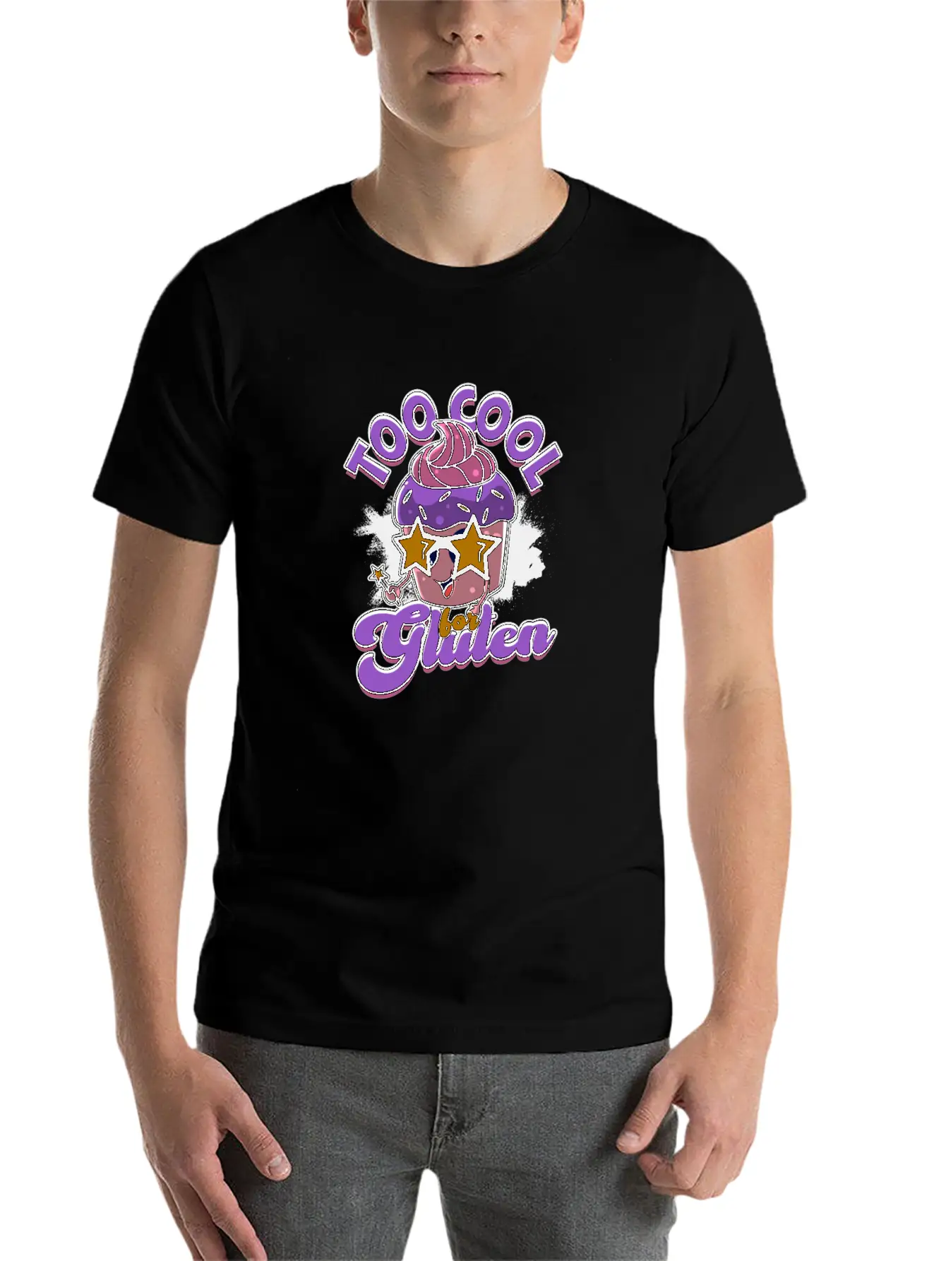 Too Cool For Gluten - Cupcake Modern Fit Casual T-Shirt – Clean And Versatile Design