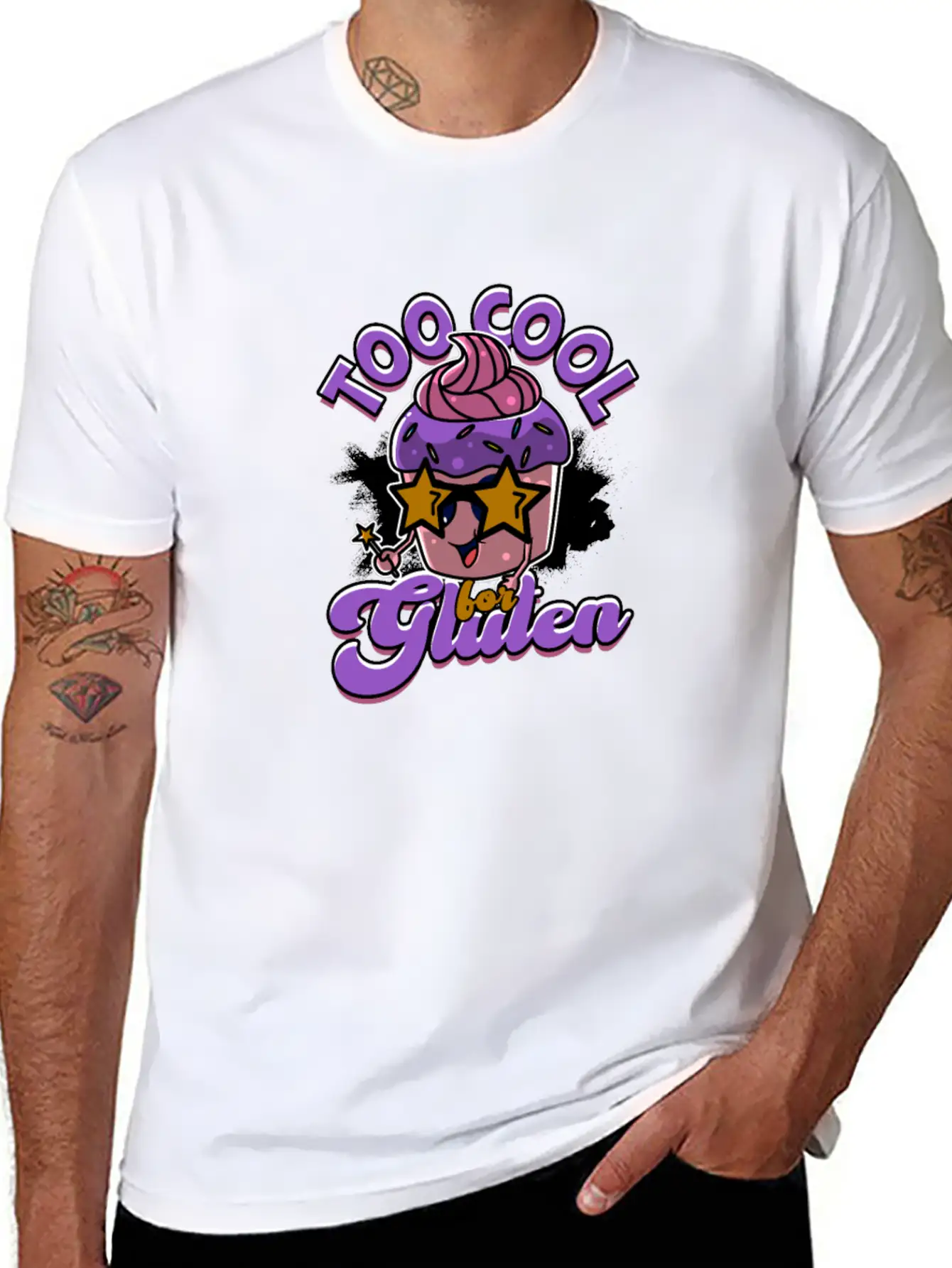 Too Cool For Gluten - Cupcake Modern Fit Casual T-Shirt – Clean And Versatile Design