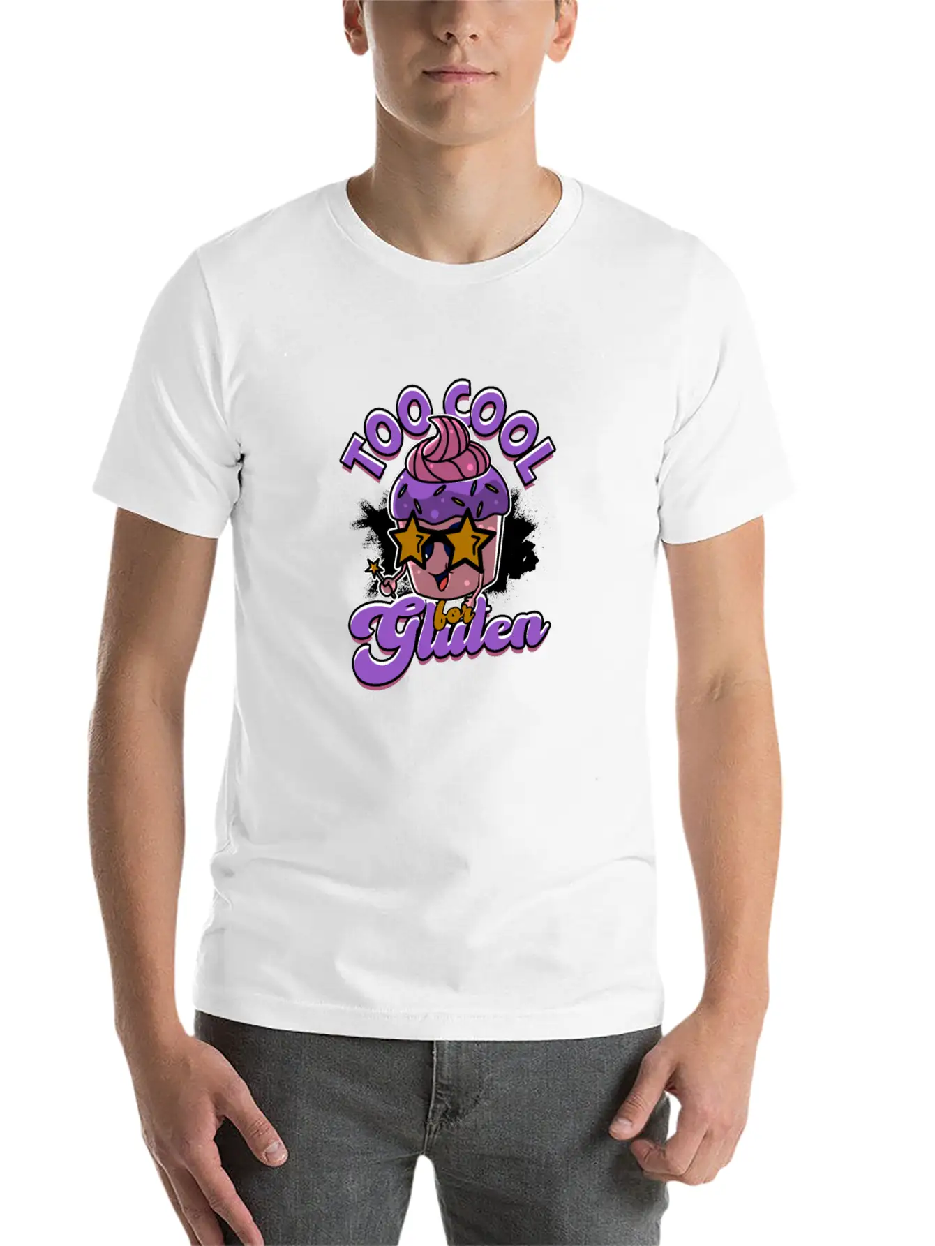 Too Cool For Gluten - Cupcake Modern Fit Casual T-Shirt – Clean And Versatile Design