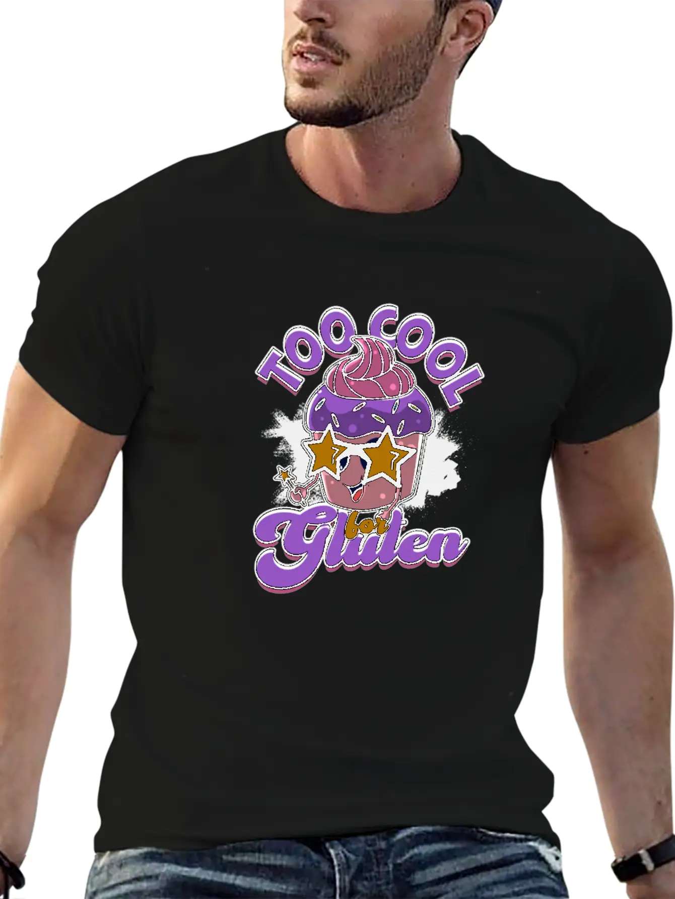 Too Cool For Gluten - Cupcake Modern Fit Casual T-Shirt – Clean And Versatile Design