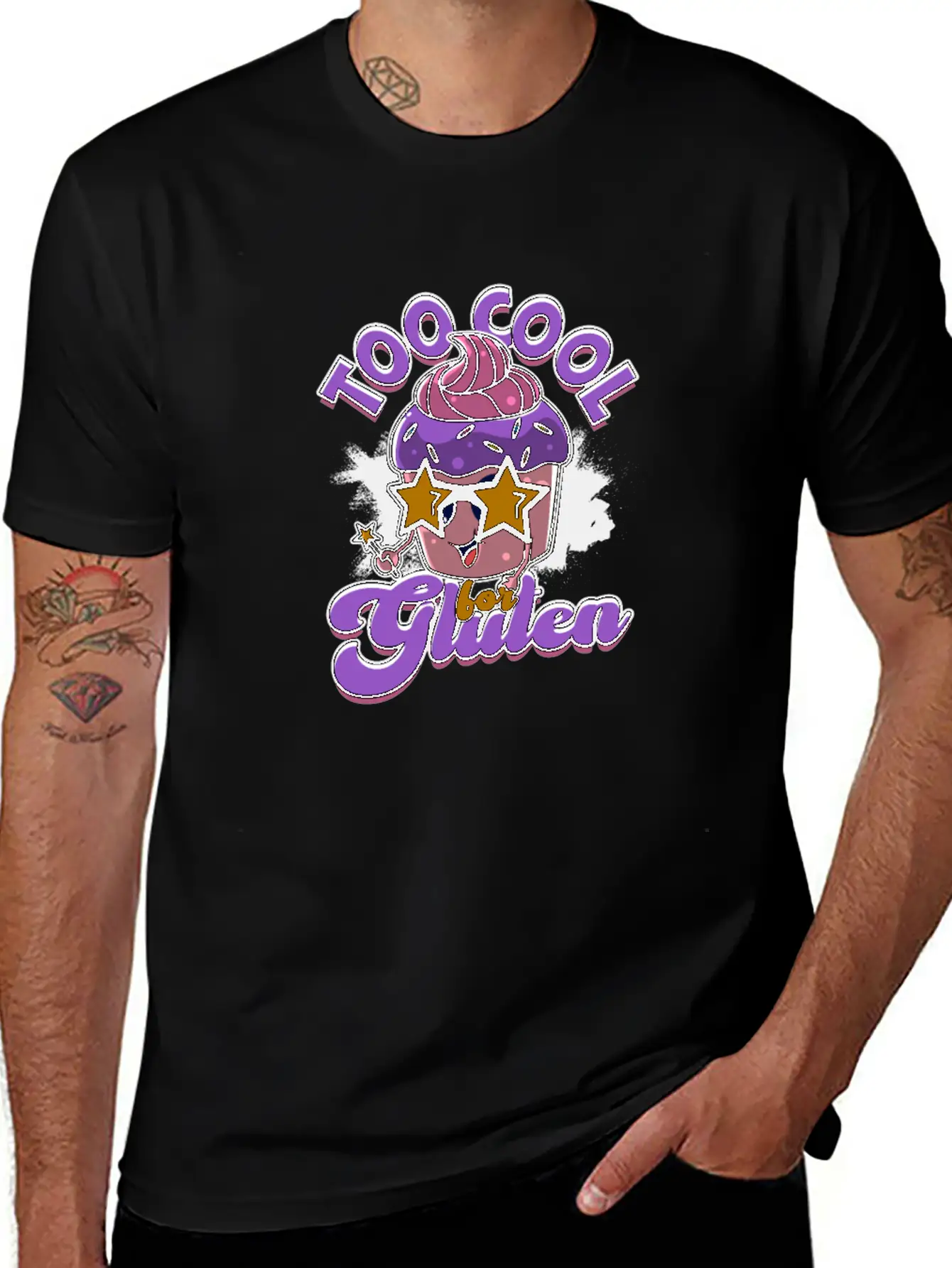 Too Cool For Gluten - Cupcake Unisex Casual T-Shirt – Clean Design For Daily Comfort