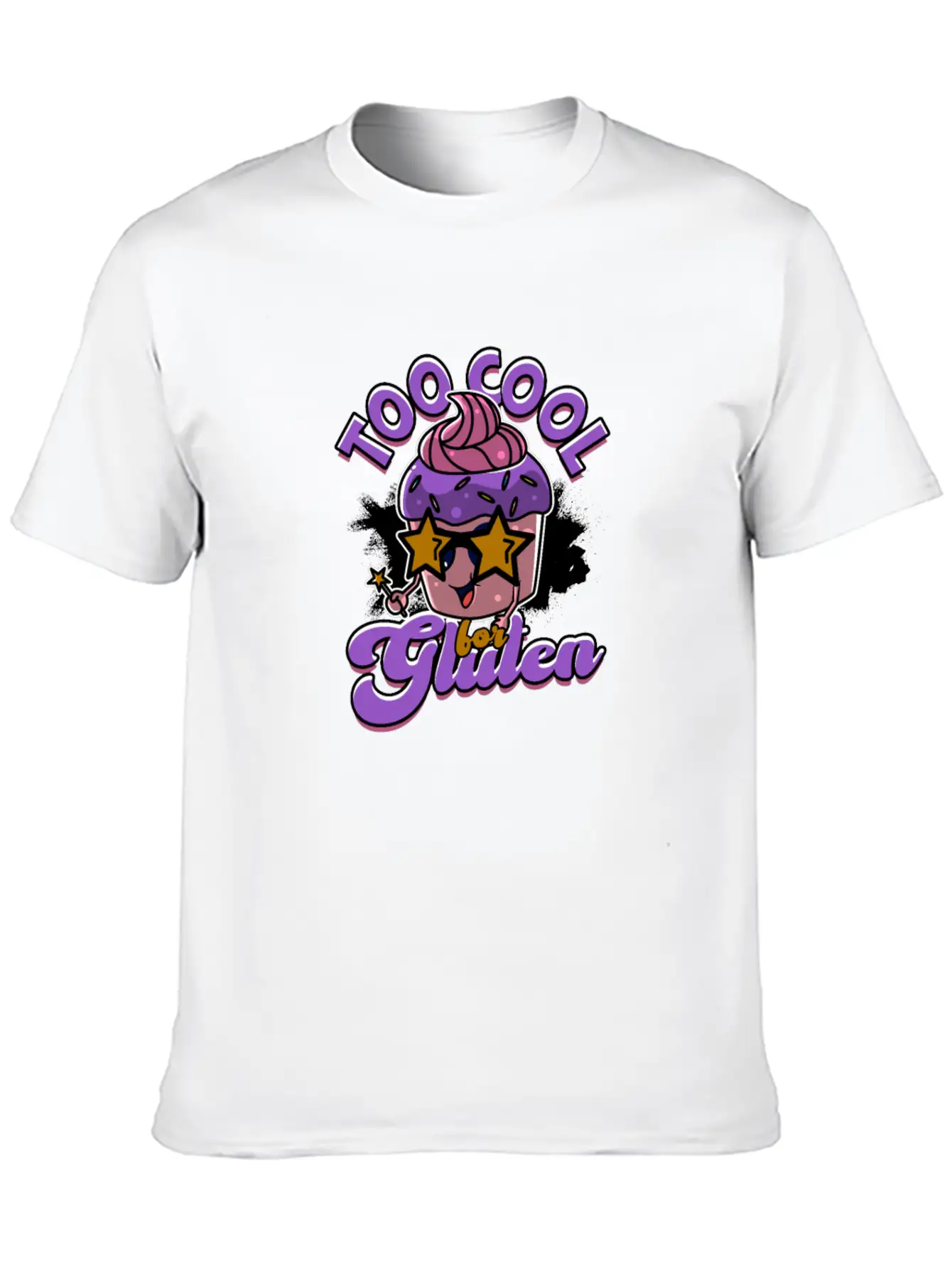 Too Cool For Gluten - Cupcake Unisex Casual T-Shirt – Clean Design For Daily Comfort