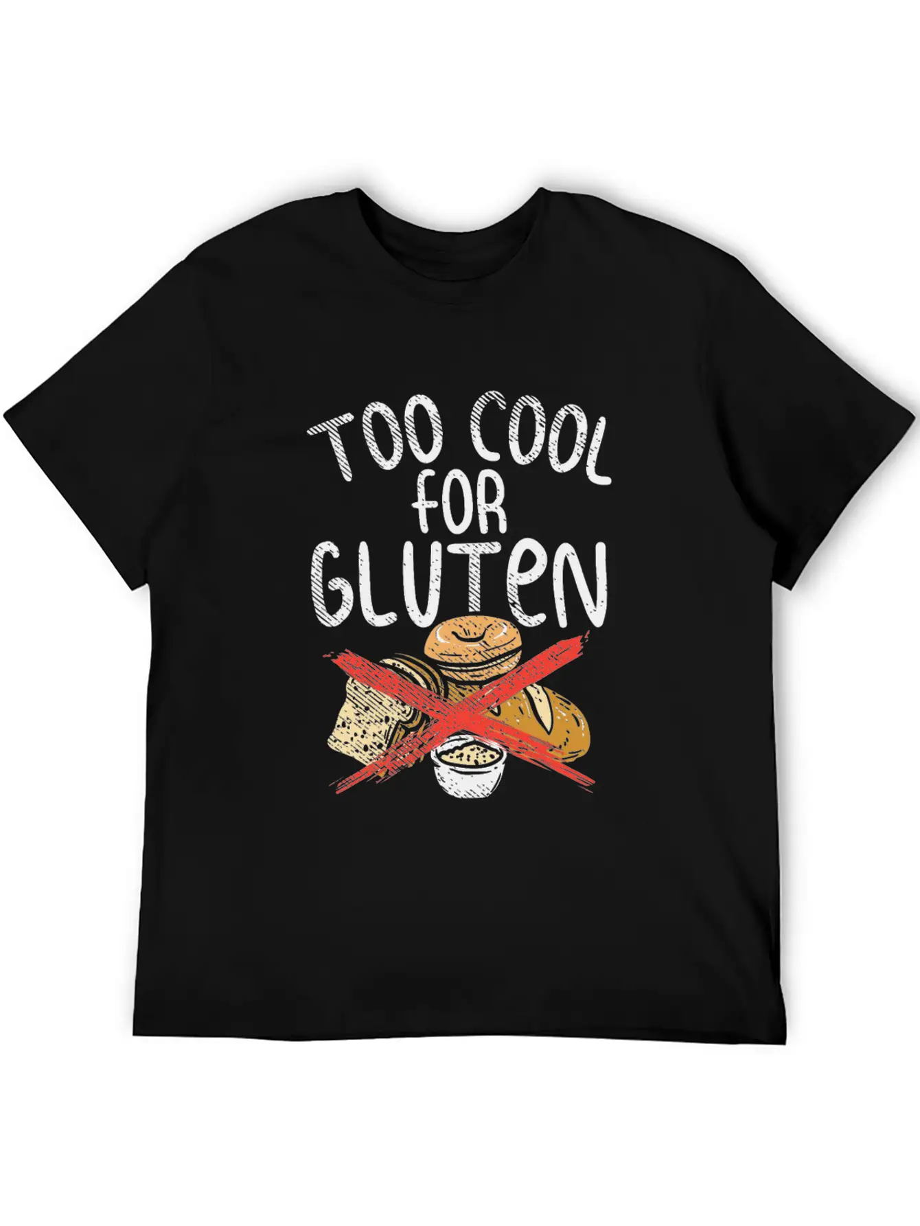 Too Cool For Gluten Lightweight Cotton T-Shirt – Daily Comfort Graphic Shirt