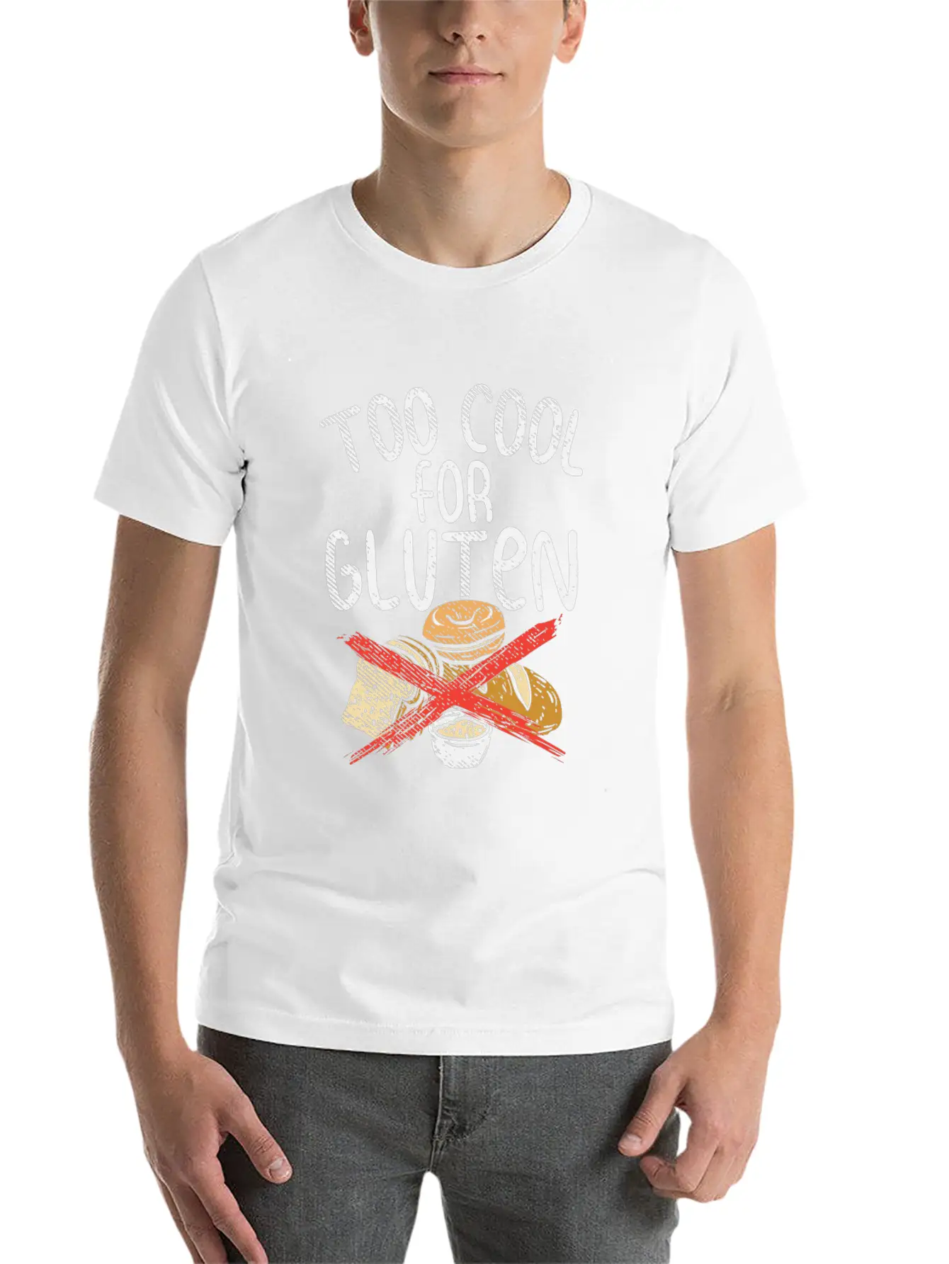 Too Cool For Gluten Lightweight Cotton T-Shirt – Daily Comfort Graphic Shirt