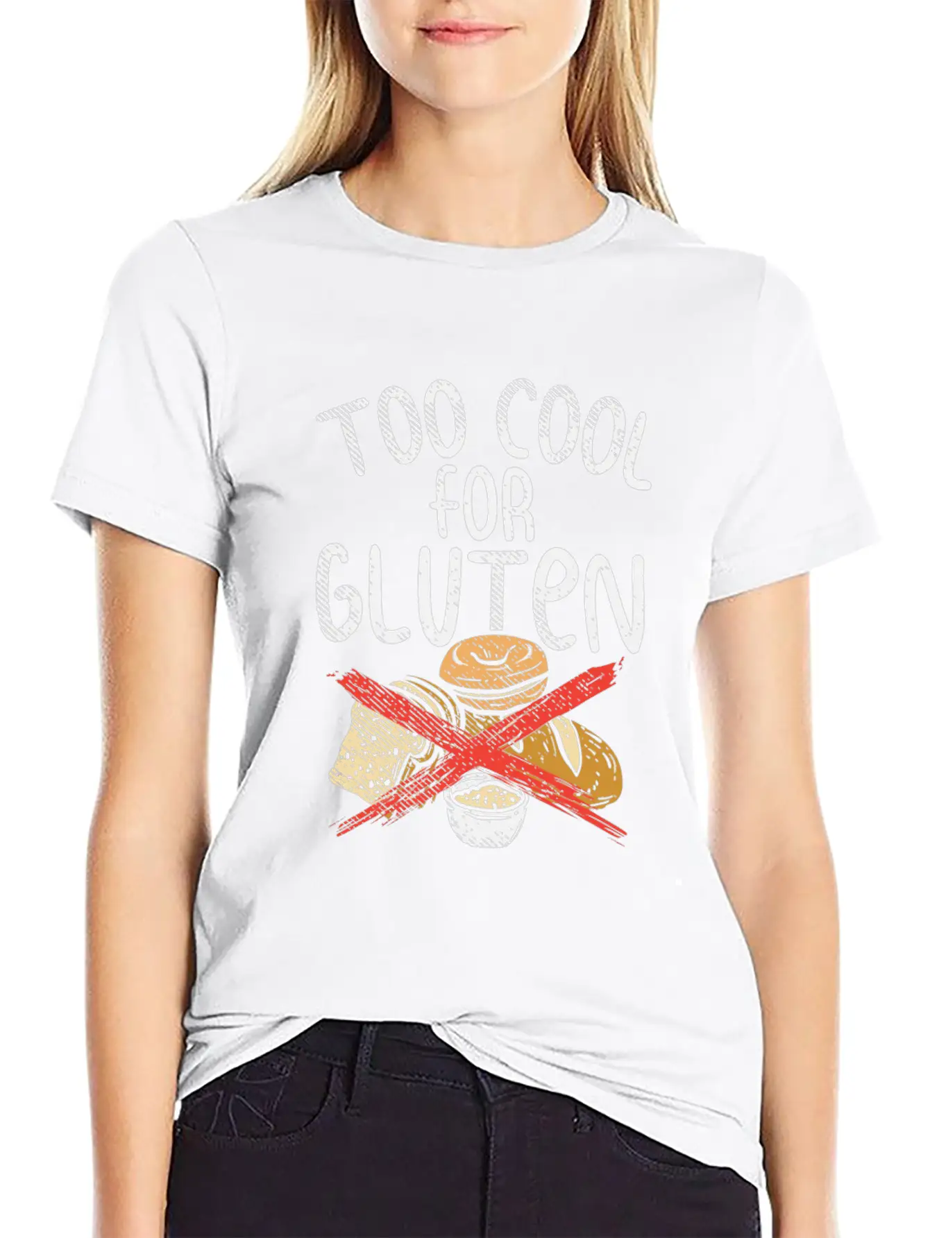 Too Cool For Gluten Lightweight Cotton T-Shirt – Daily Comfort Graphic Shirt