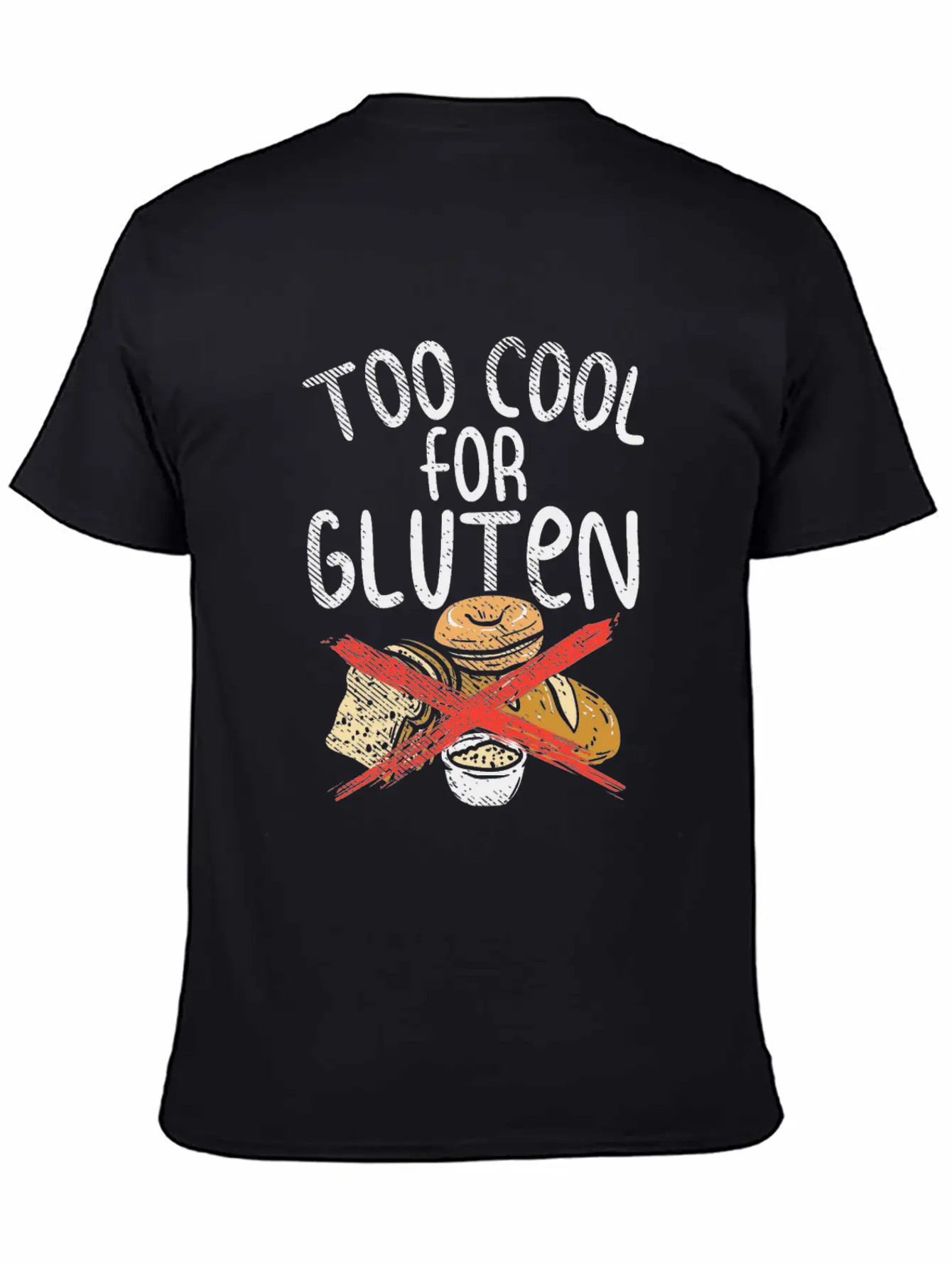 Too Cool For Gluten Lightweight Cotton T-Shirt – Daily Comfort Graphic Shirt