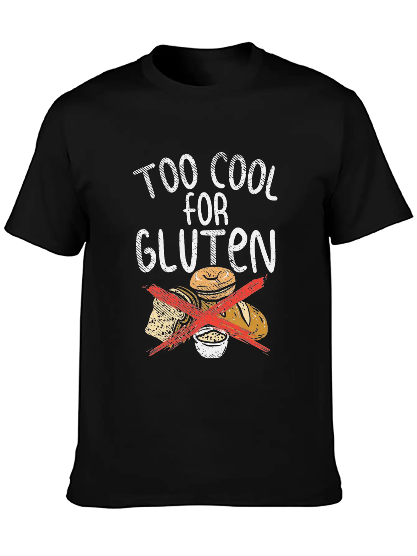 Too Cool For Gluten Lightweight Cotton T-Shirt – Daily Comfort Graphic Shirt