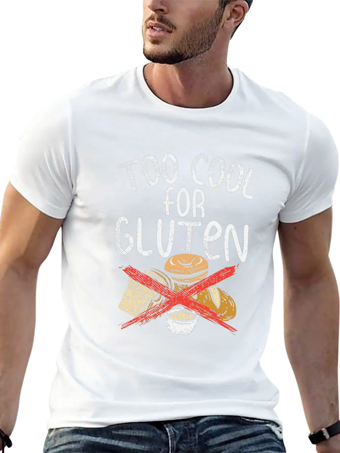 Too Cool For Gluten Lightweight Cotton T-Shirt – Daily Comfort Graphic Shirt