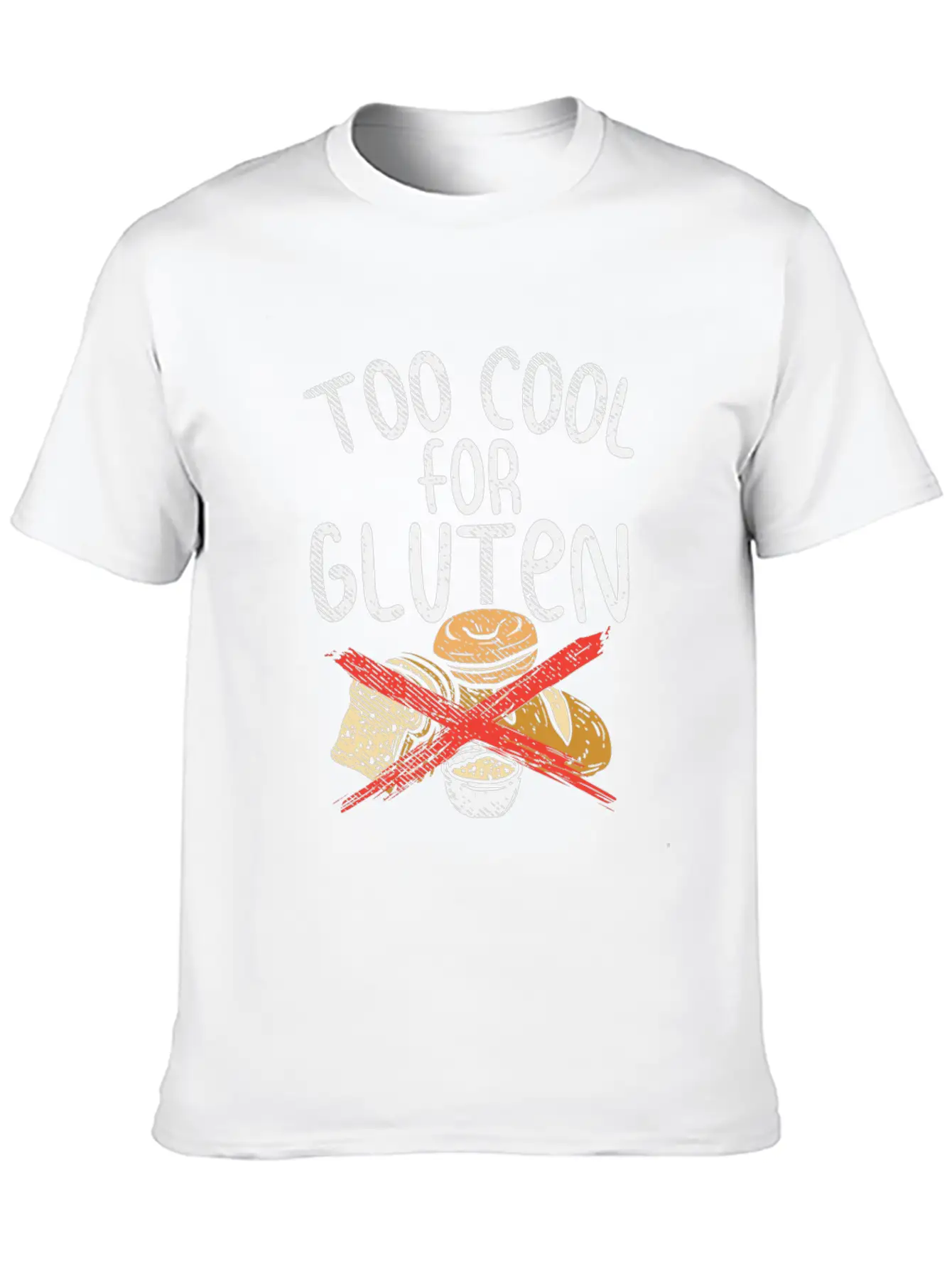 Too Cool For Gluten Lightweight Cotton T-Shirt – Daily Comfort Graphic Shirt