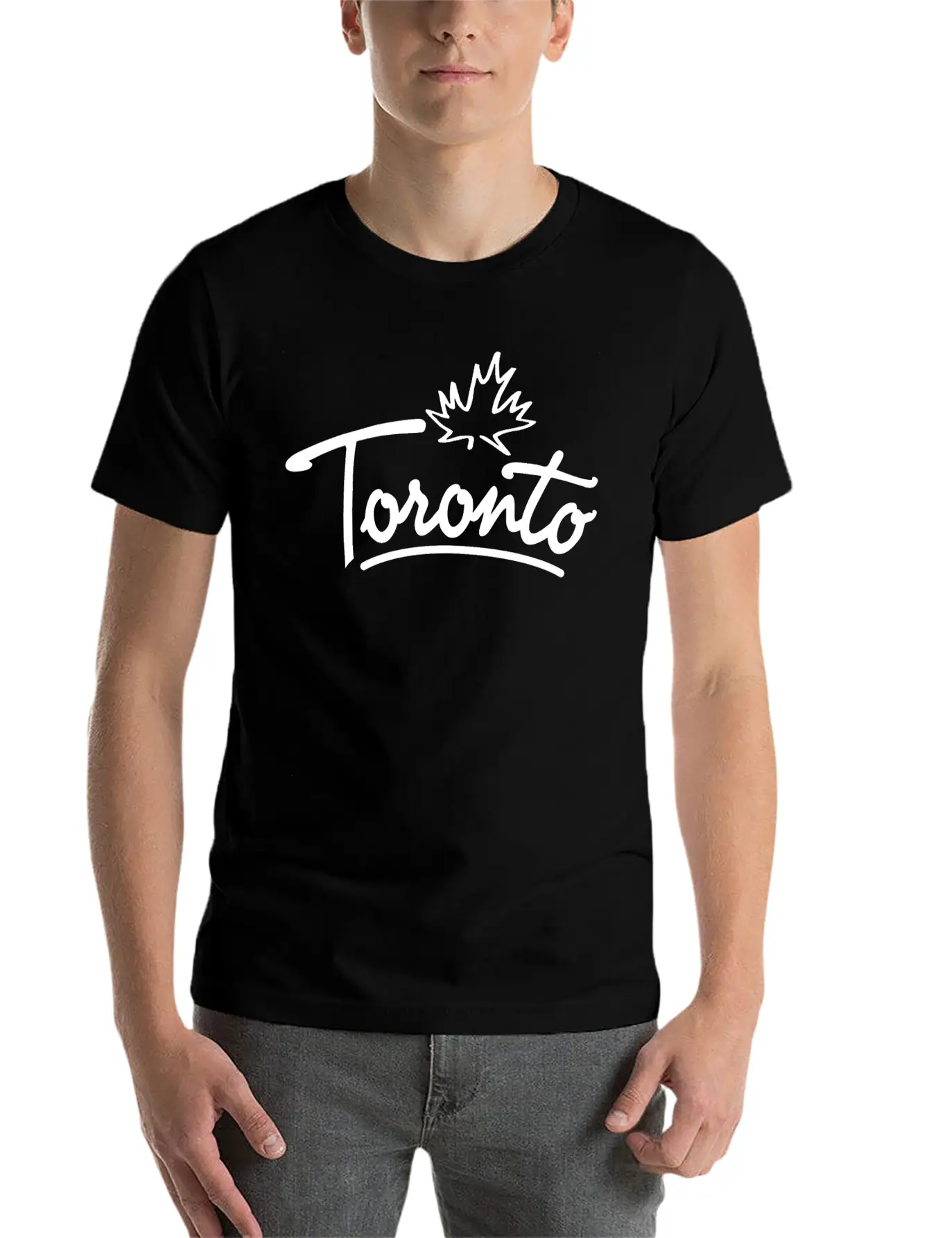 Toronto Leaf Script B Essential Cotton Tee For Daily Outfits – Unisex Style