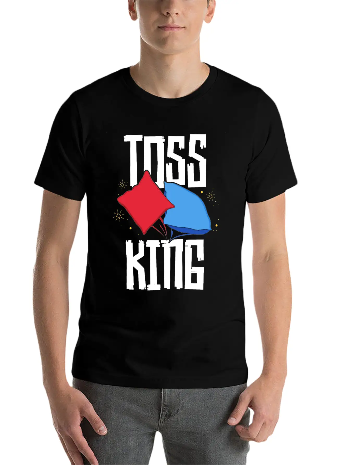 Toss King Cornhole Game TShirt American Tailgate Lightweight Cotton T-Shirt – Daily Comfort Graphic Shirt