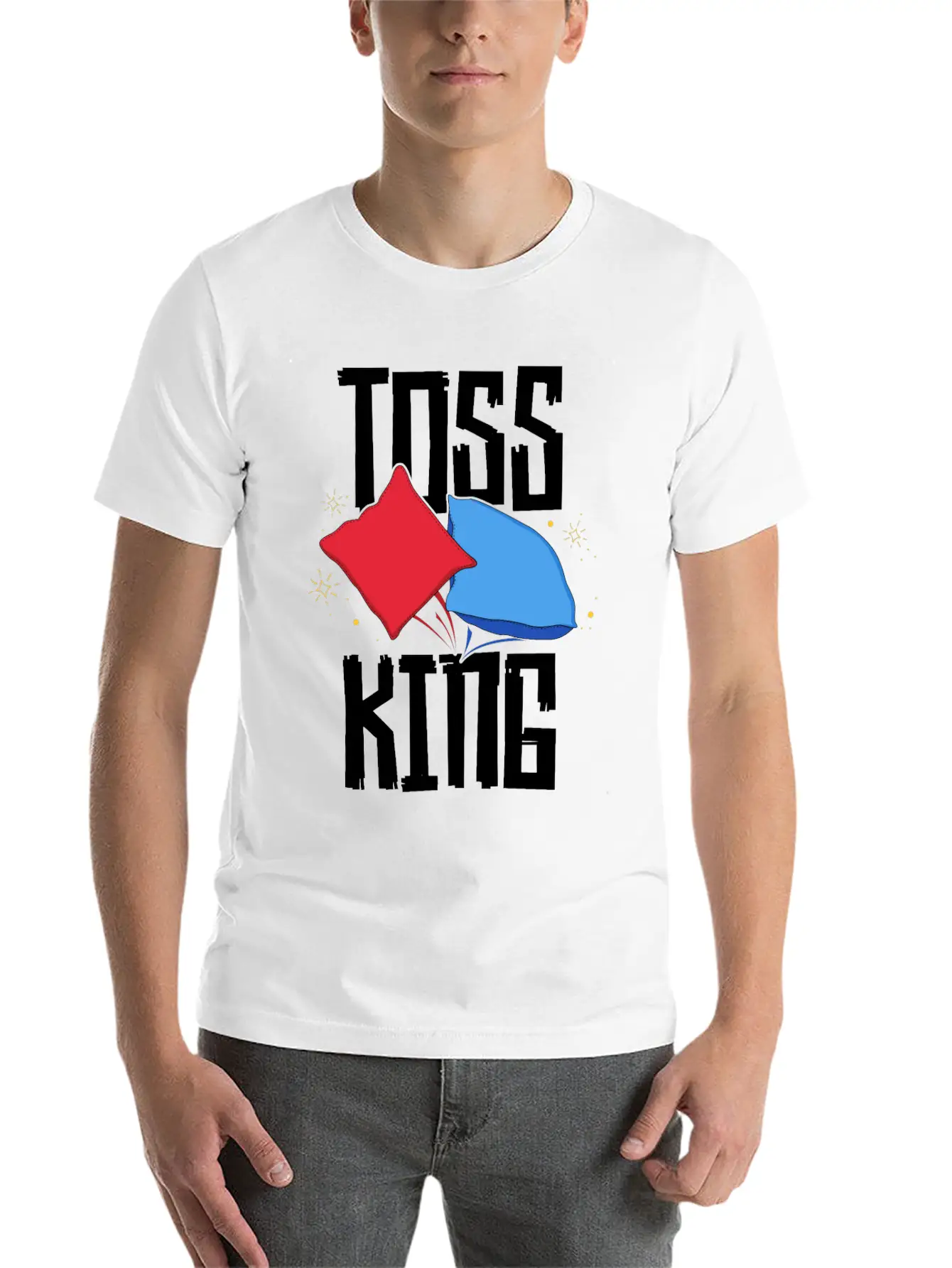 Toss King Cornhole Game TShirt American Tailgate Lightweight Cotton T-Shirt – Daily Comfort Graphic Shirt