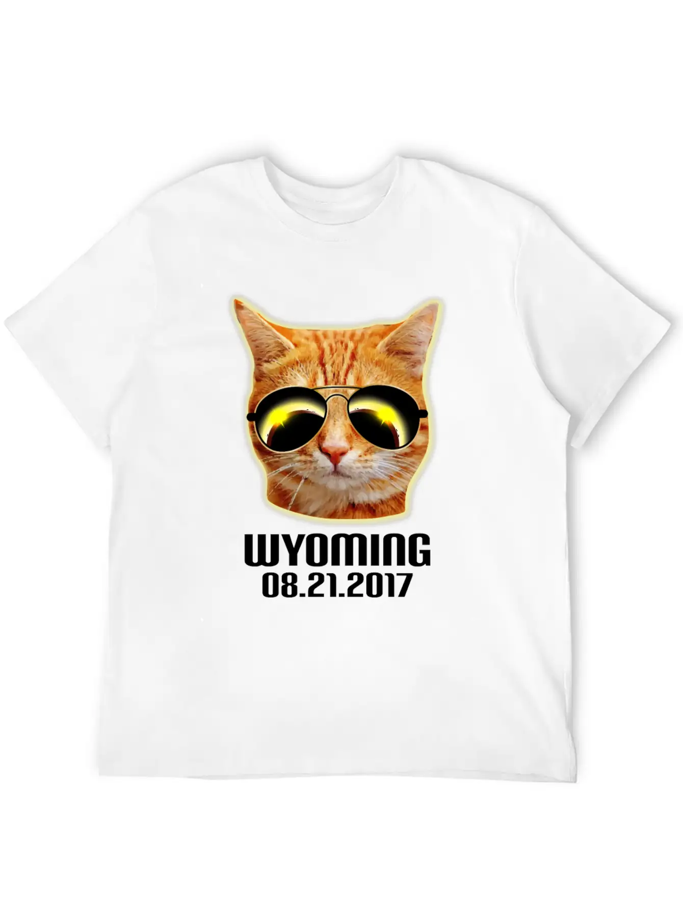 Total Solar Cat Eclipse Wyoming 21.08.2017 Basic Graphic T-Shirt – Daily Comfort In Soft Cotton
