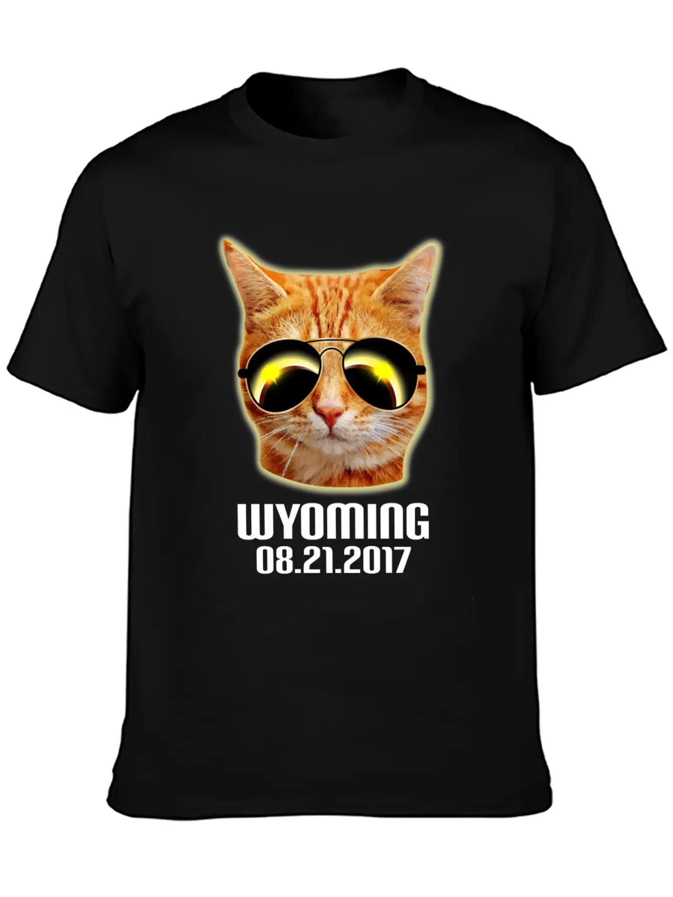 Total Solar Cat Eclipse Wyoming 21.08.2017 Basic Graphic T-Shirt – Daily Comfort In Soft Cotton