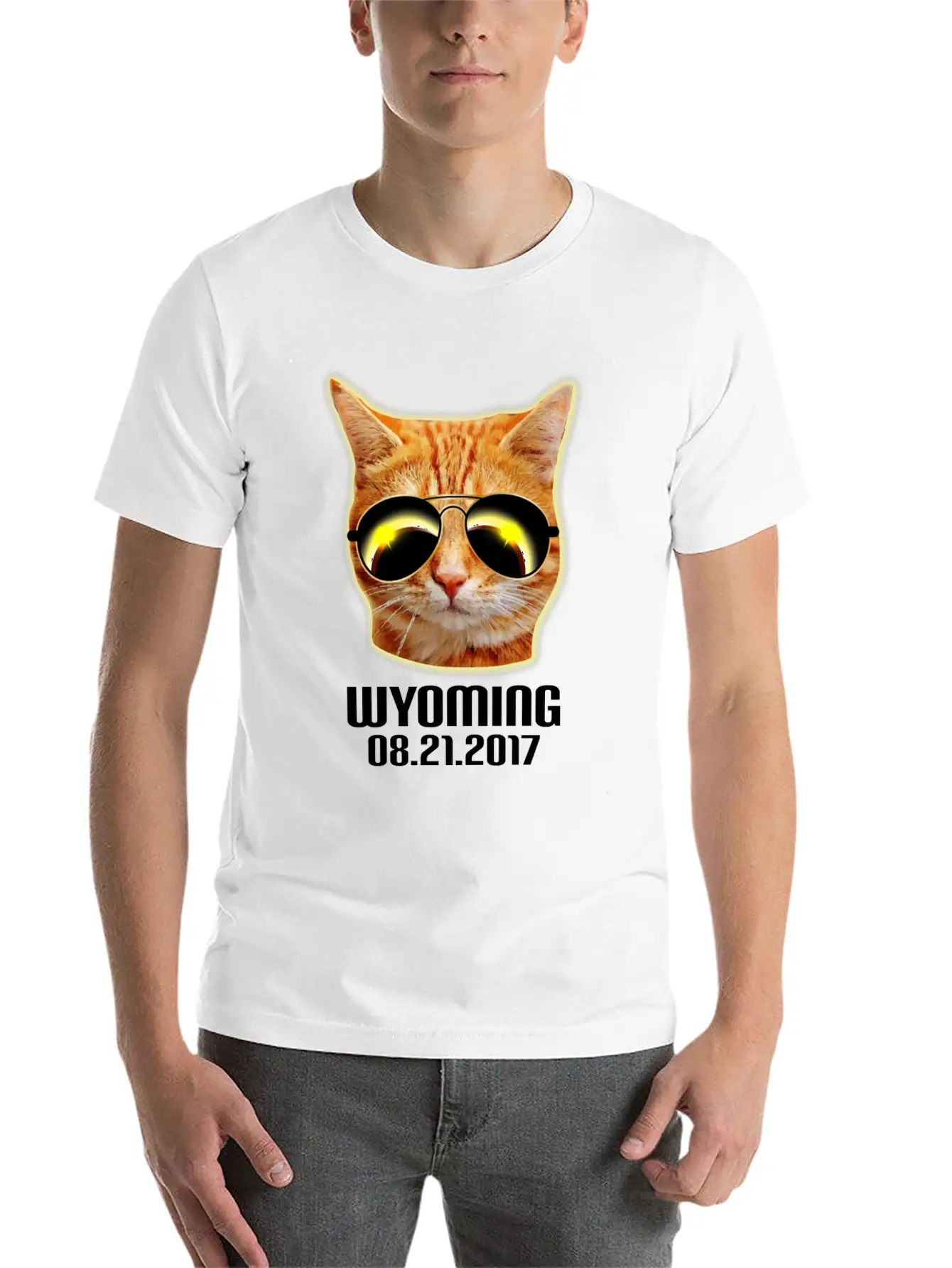 Total Solar Cat Eclipse Wyoming 21.08.2017 Basic Graphic T-Shirt – Daily Comfort In Soft Cotton