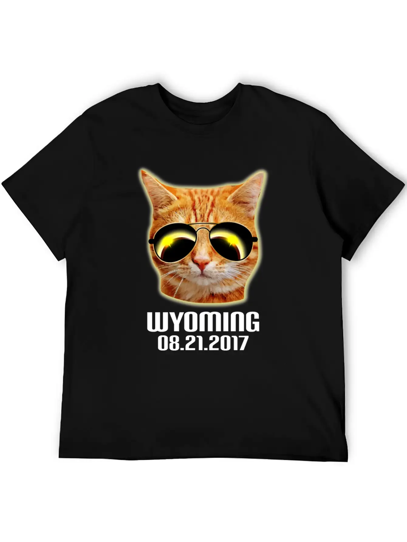 Total Solar Cat Eclipse Wyoming 21.08.2017 Basic Graphic T-Shirt – Daily Comfort In Soft Cotton