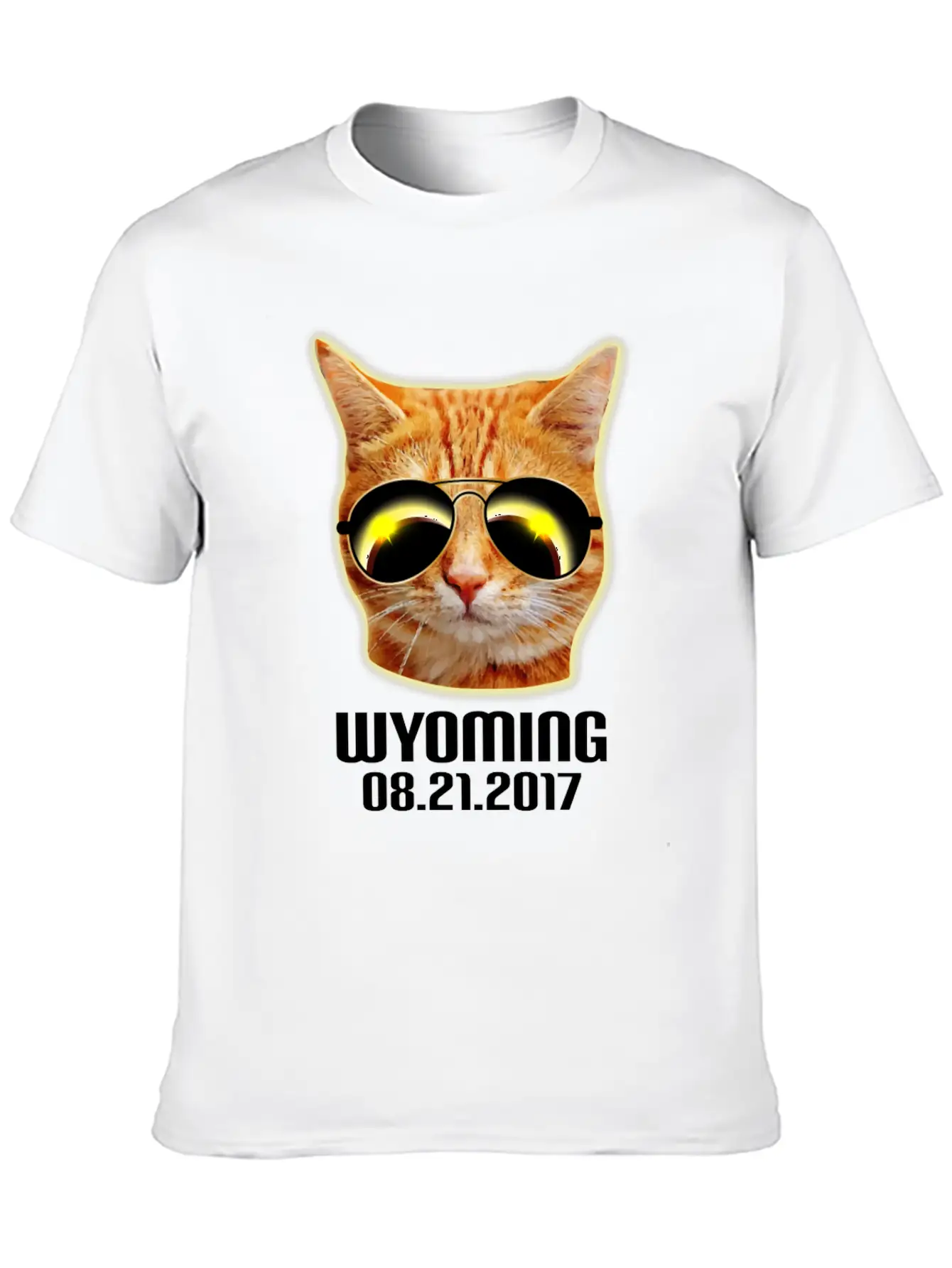 Total Solar Cat Eclipse Wyoming 21.08.2017 Basic Graphic T-Shirt – Daily Comfort In Soft Cotton