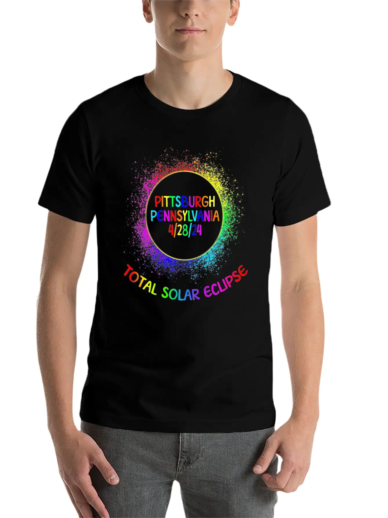 Total Solar Eclipse Pittsburgh Pennsylvaniafamily Lightweight Cotton T-Shirt – Daily Comfort Graphic Shirt