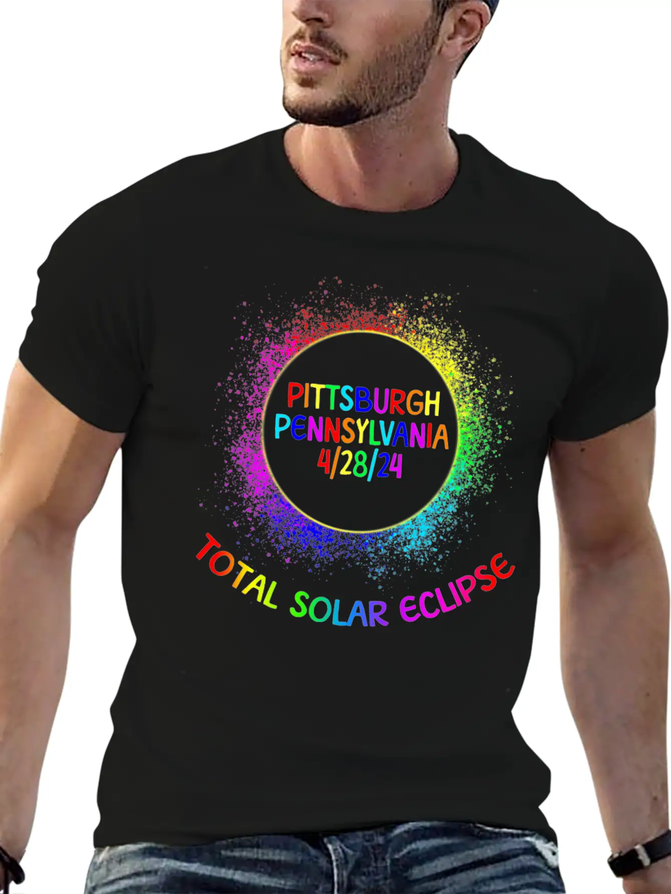 Total Solar Eclipse Pittsburgh Pennsylvaniafamily Lightweight Cotton T-Shirt – Daily Comfort Graphic Shirt