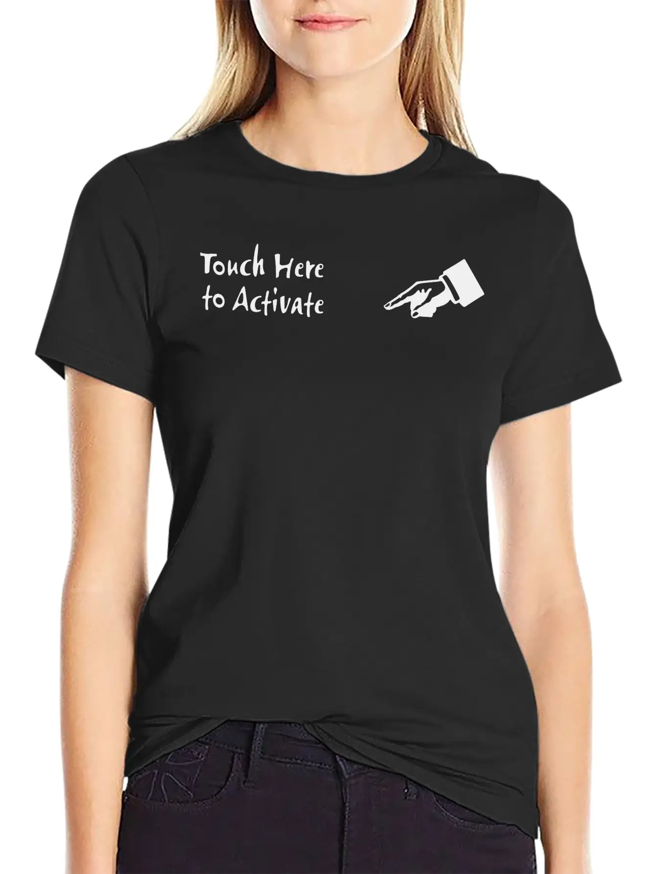 Touch Here To Activate Stylish Everyday T-Shirt – Unisex Basic Cotton Tee