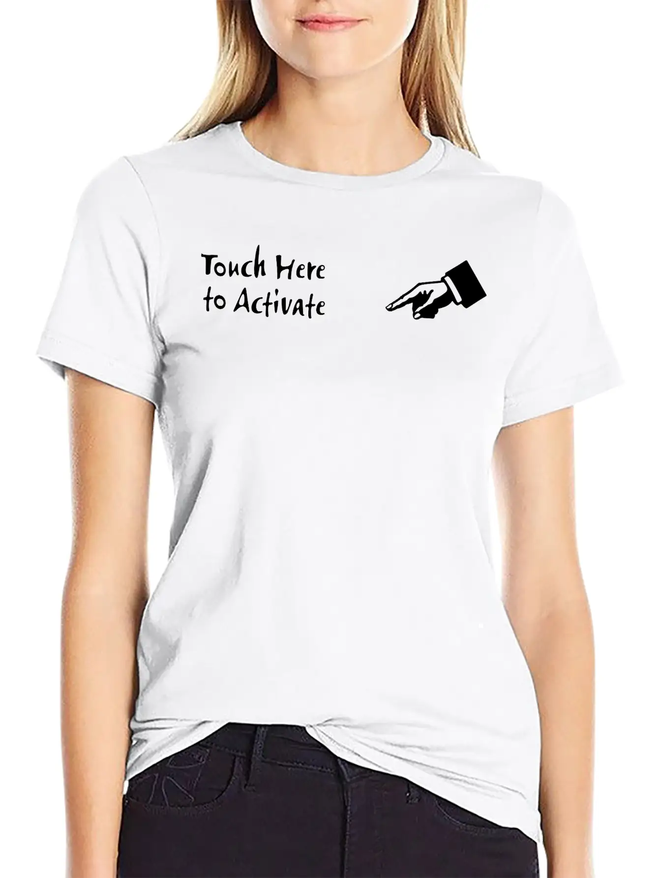 Touch Here To Activate Stylish Everyday T-Shirt – Unisex Basic Cotton Tee