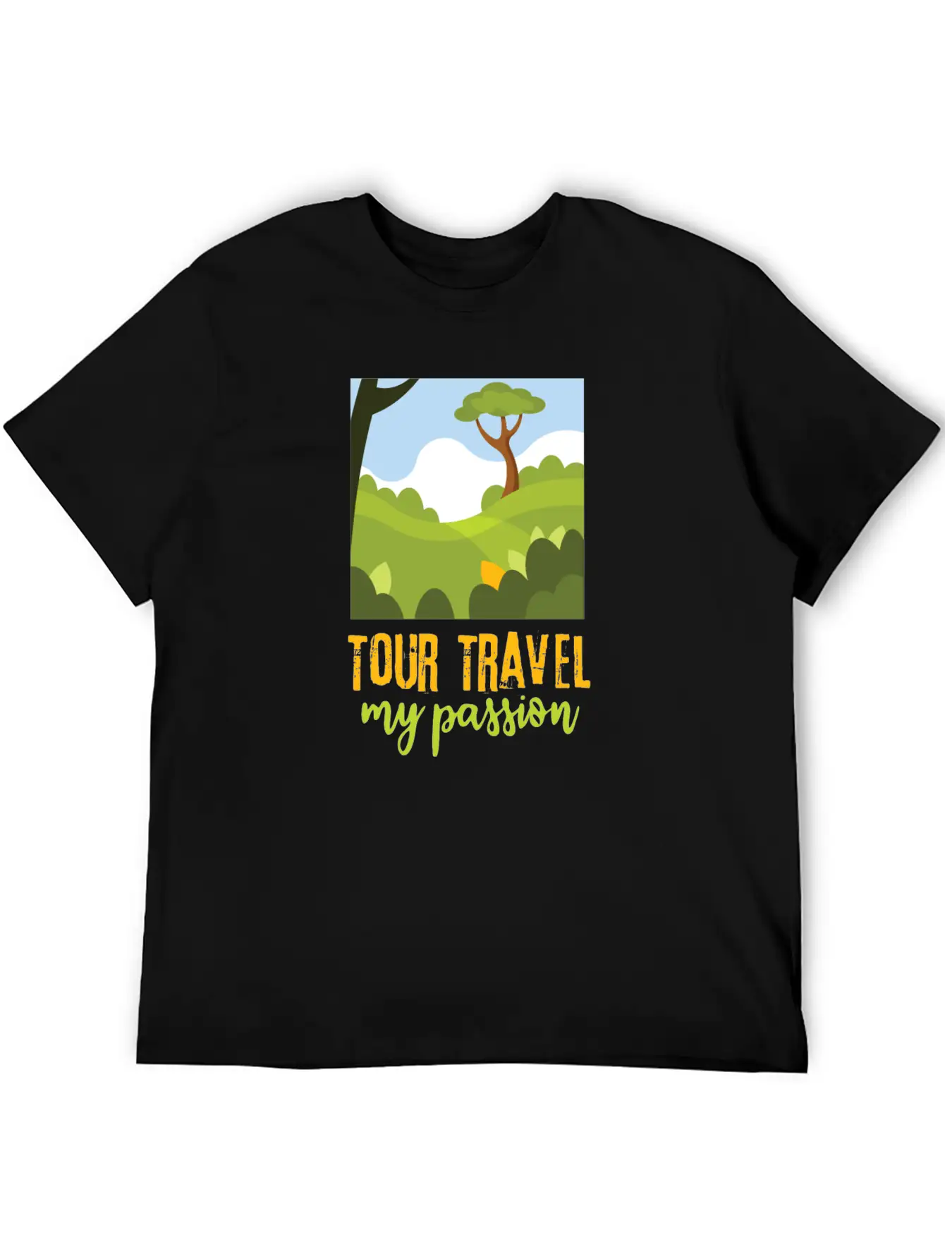 Tour-travel My Passion - Nature Landscape, Quote Unisex Casual T-Shirt – Clean Design For Daily Comfort