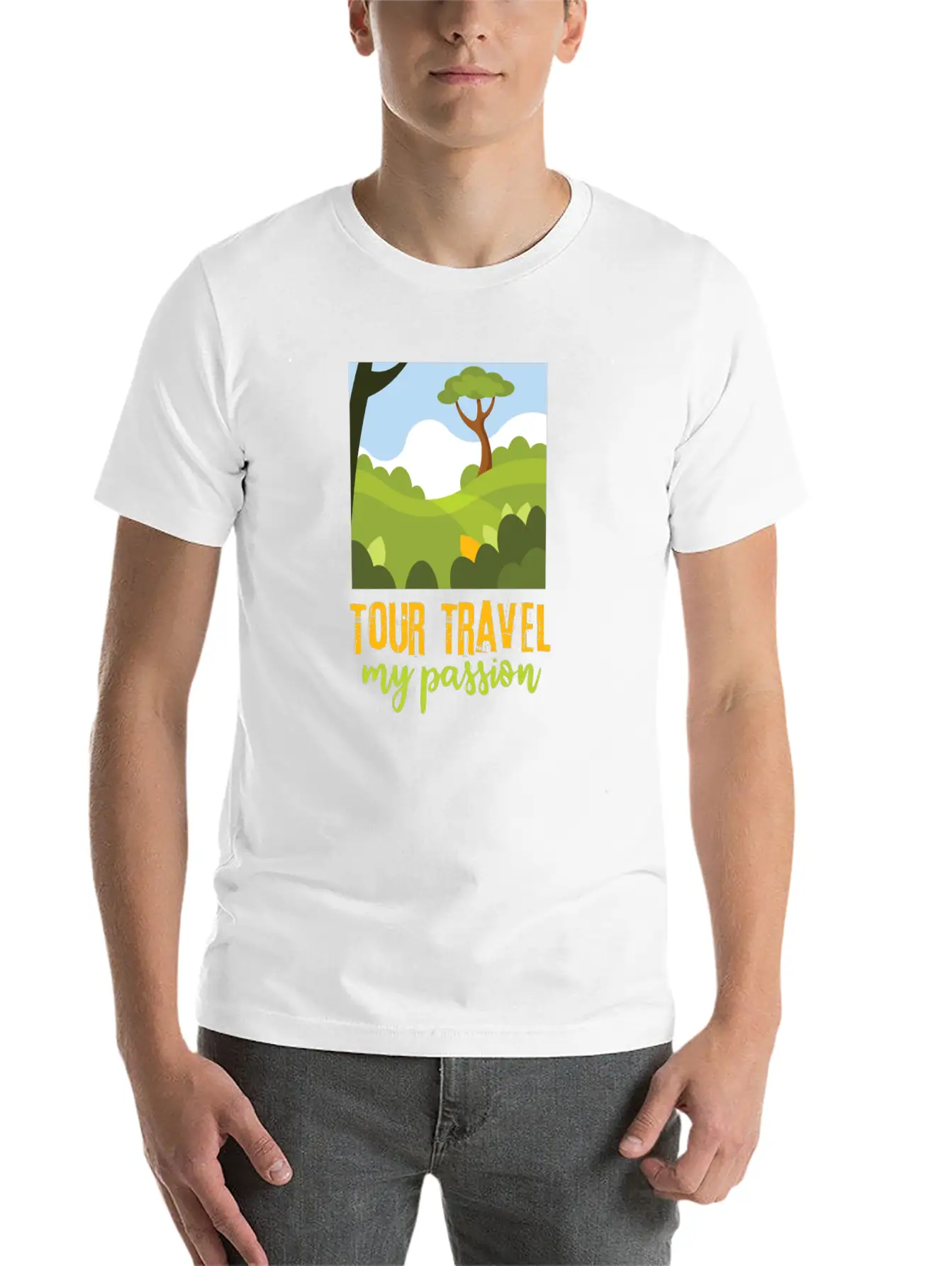 Tour-travel My Passion - Nature Landscape, Quote Unisex Casual T-Shirt – Clean Design For Daily Comfort