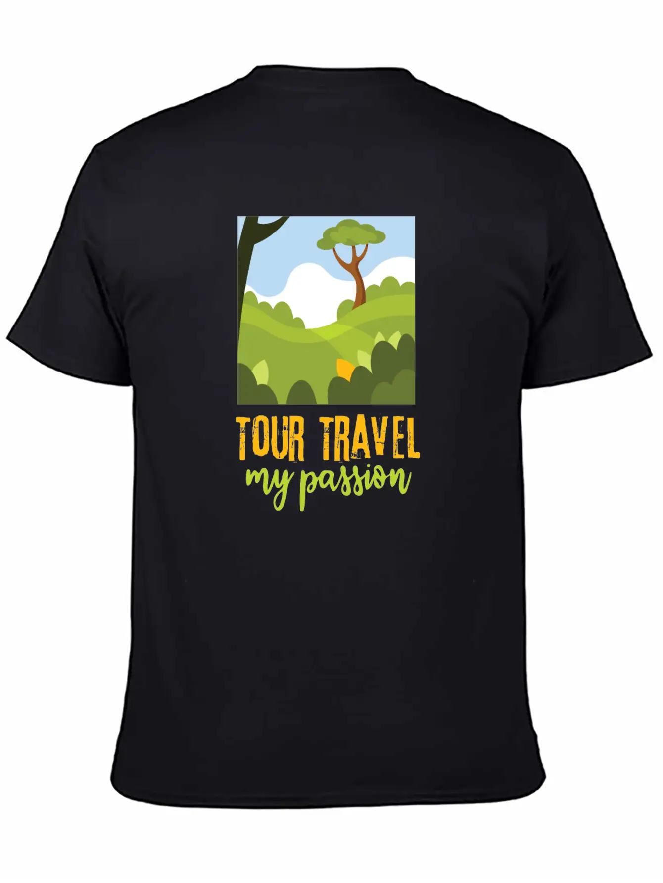 Tour-travel My Passion - Nature Landscape, Quote Unisex Casual T-Shirt – Clean Design For Daily Comfort