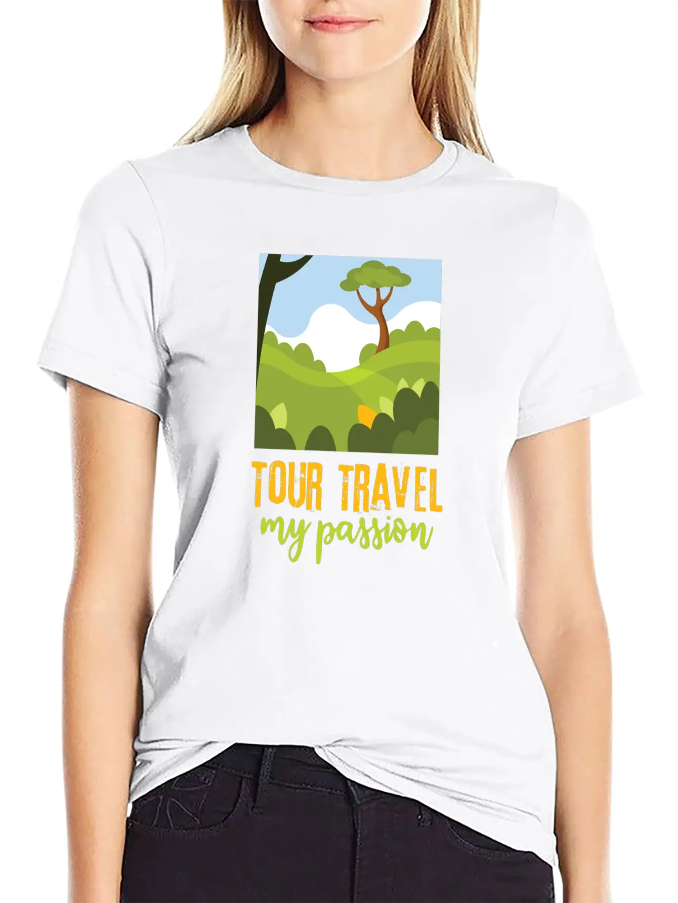 Tour-travel My Passion - Nature Landscape, Quote Unisex Casual T-Shirt – Clean Design For Daily Comfort