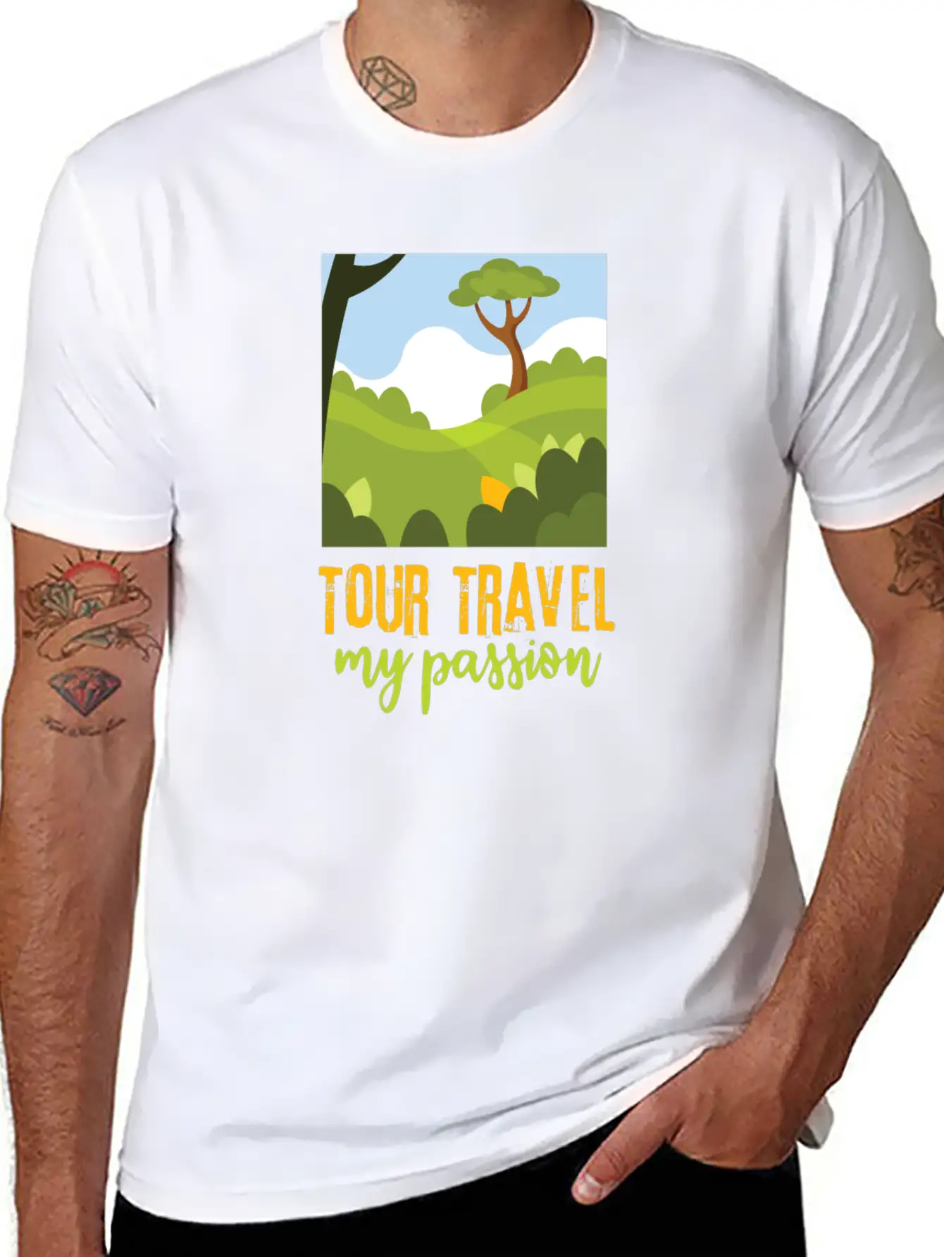 Tour-travel My Passion - Nature Landscape, Quote Unisex Casual T-Shirt – Clean Design For Daily Comfort