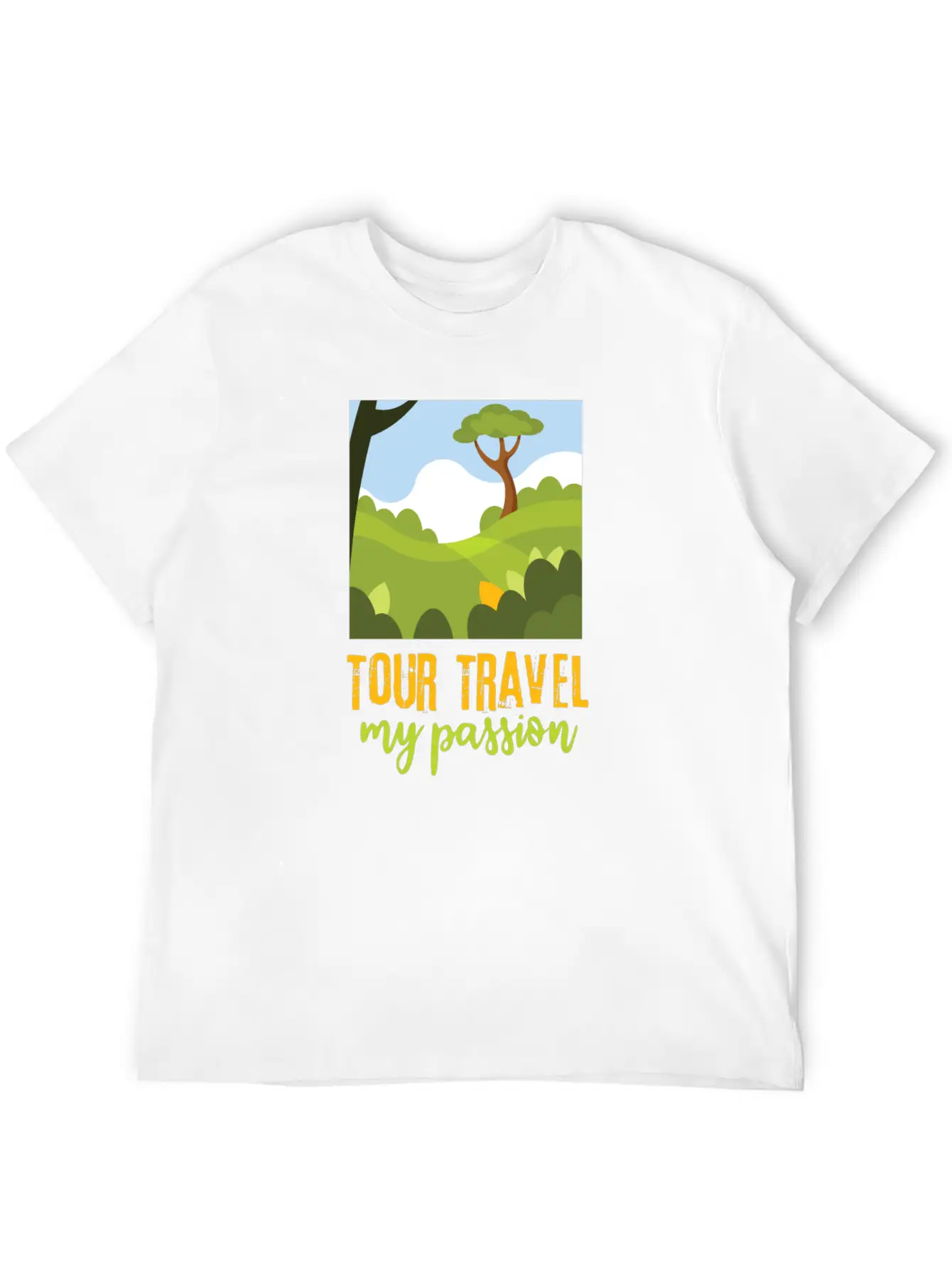 Tour-travel My Passion - Nature Landscape, Quote Unisex Casual T-Shirt – Clean Design For Daily Comfort