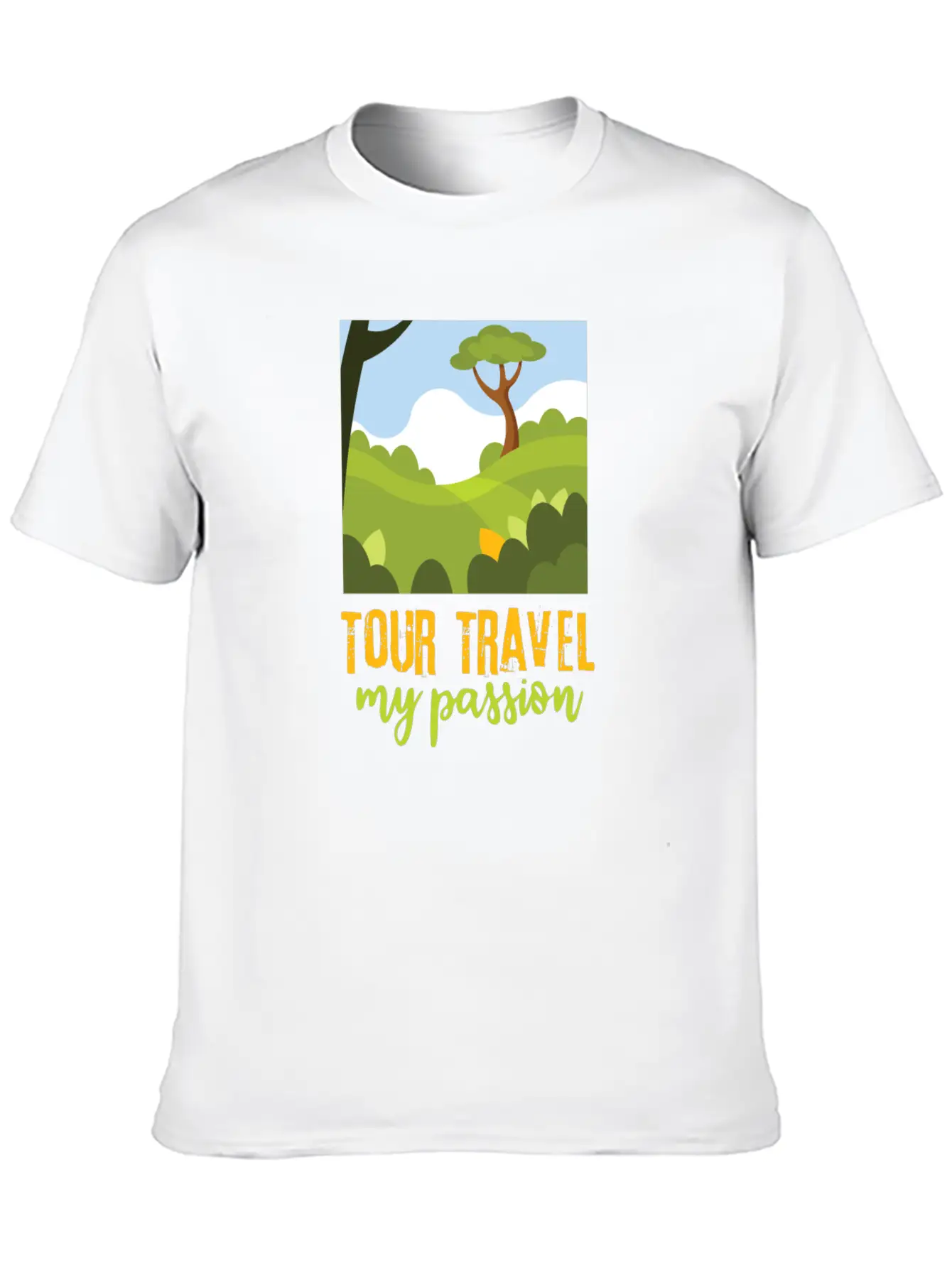 Tour-travel My Passion - Nature Landscape, Quote Unisex Casual T-Shirt – Clean Design For Daily Comfort