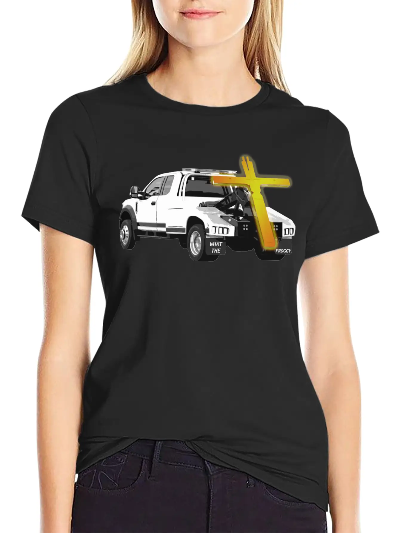 Tow Truck Jesus - Funny Ironic Comedy Modern Fit Casual T-Shirt ��� Clean And Versatile Design