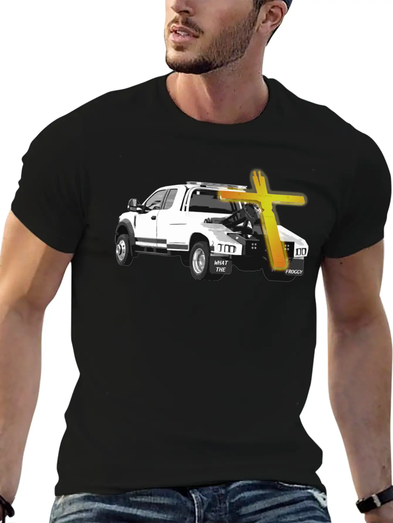 Tow Truck Jesus - Funny Ironic Comedy Modern Fit Casual T-Shirt ��� Clean And Versatile Design