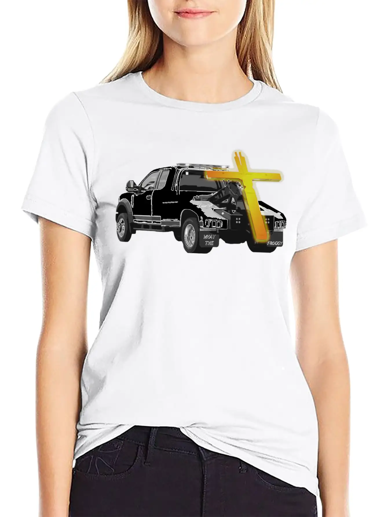 Tow Truck Jesus - Funny Ironic Comedy Modern Fit Casual T-Shirt ��� Clean And Versatile Design