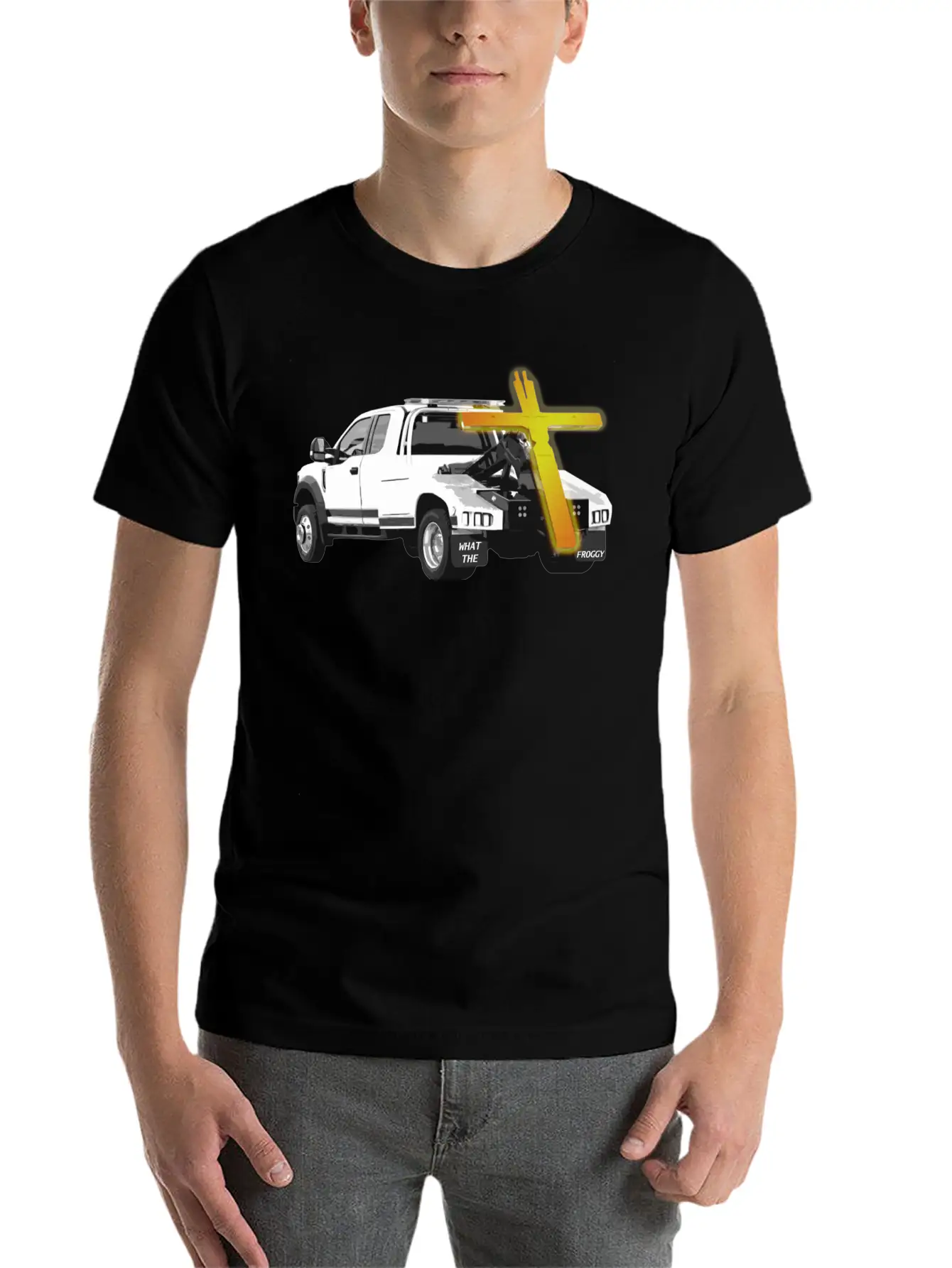 Tow Truck Jesus - Funny Ironic Comedy Modern Fit Casual T-Shirt ��� Clean And Versatile Design