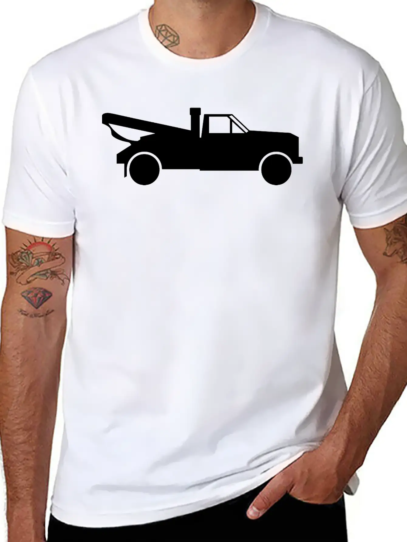 Tow Truck With A Crane Essential Cotton Tee For Daily Outfits – Unisex Style