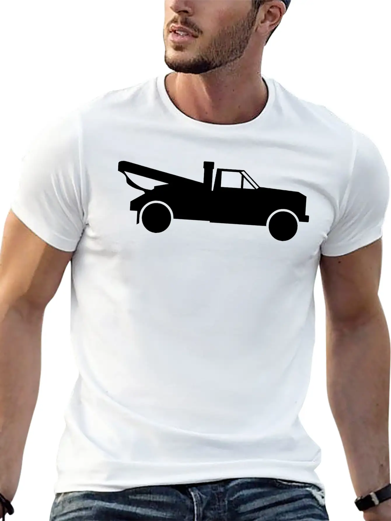 Tow Truck With A Crane Essential Cotton Tee For Daily Outfits – Unisex Style