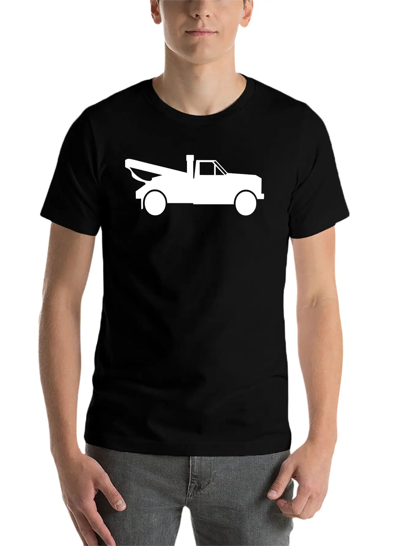 Tow Truck With A Crane Essential Cotton Tee For Daily Outfits – Unisex Style