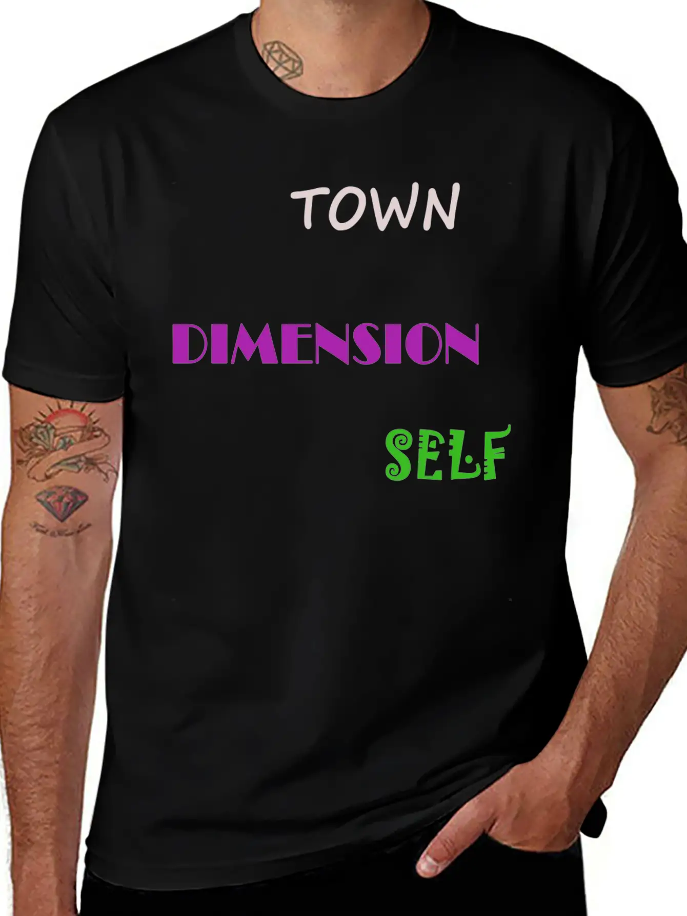 Town Dimension Self Classic Fit Graphic Tee For Daily Comfort – Unisex Cotton Shirt