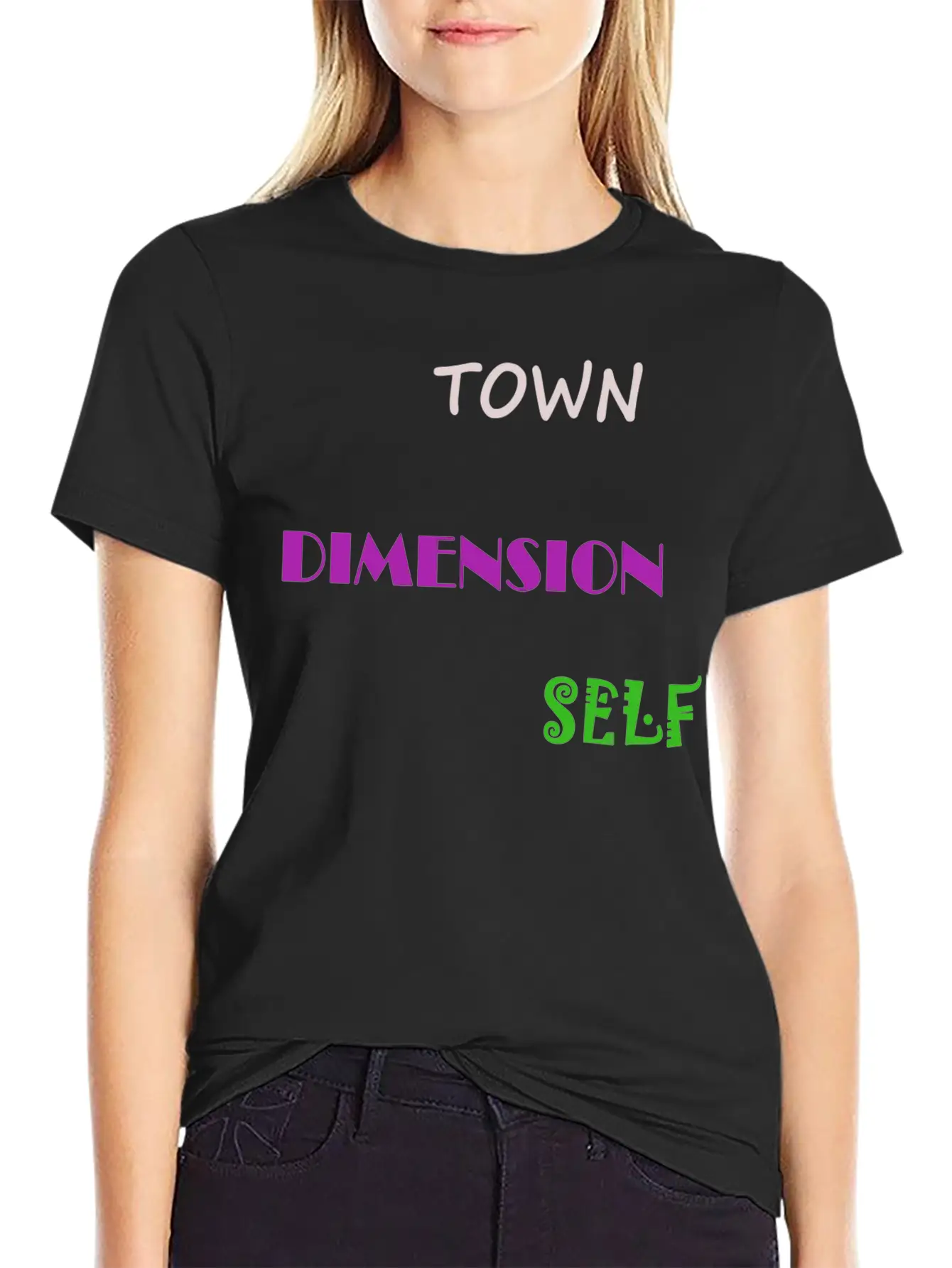 Town Dimension Self Classic Fit Graphic Tee For Daily Comfort – Unisex Cotton Shirt