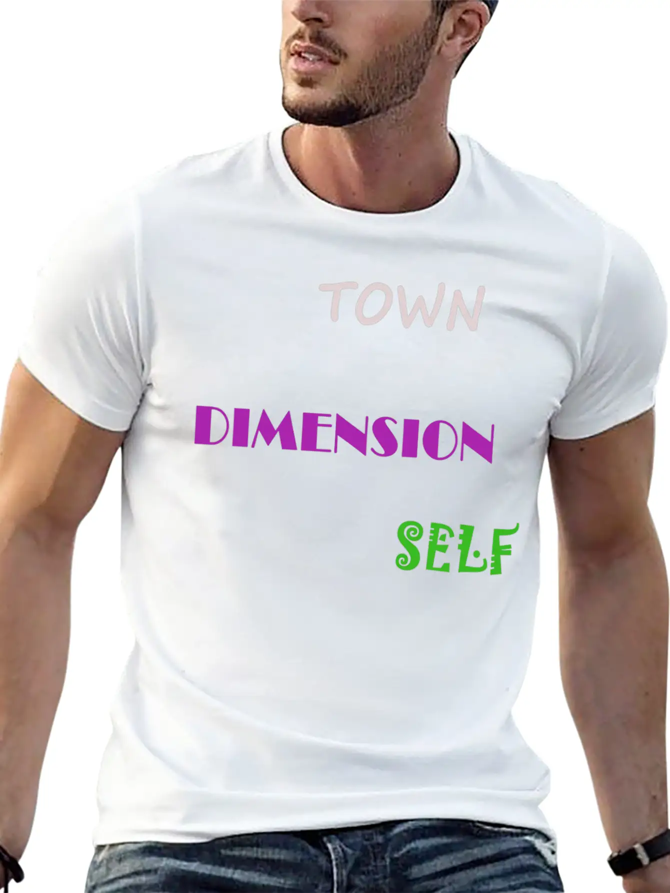 Town Dimension Self Classic Fit Graphic Tee For Daily Comfort – Unisex Cotton Shirt