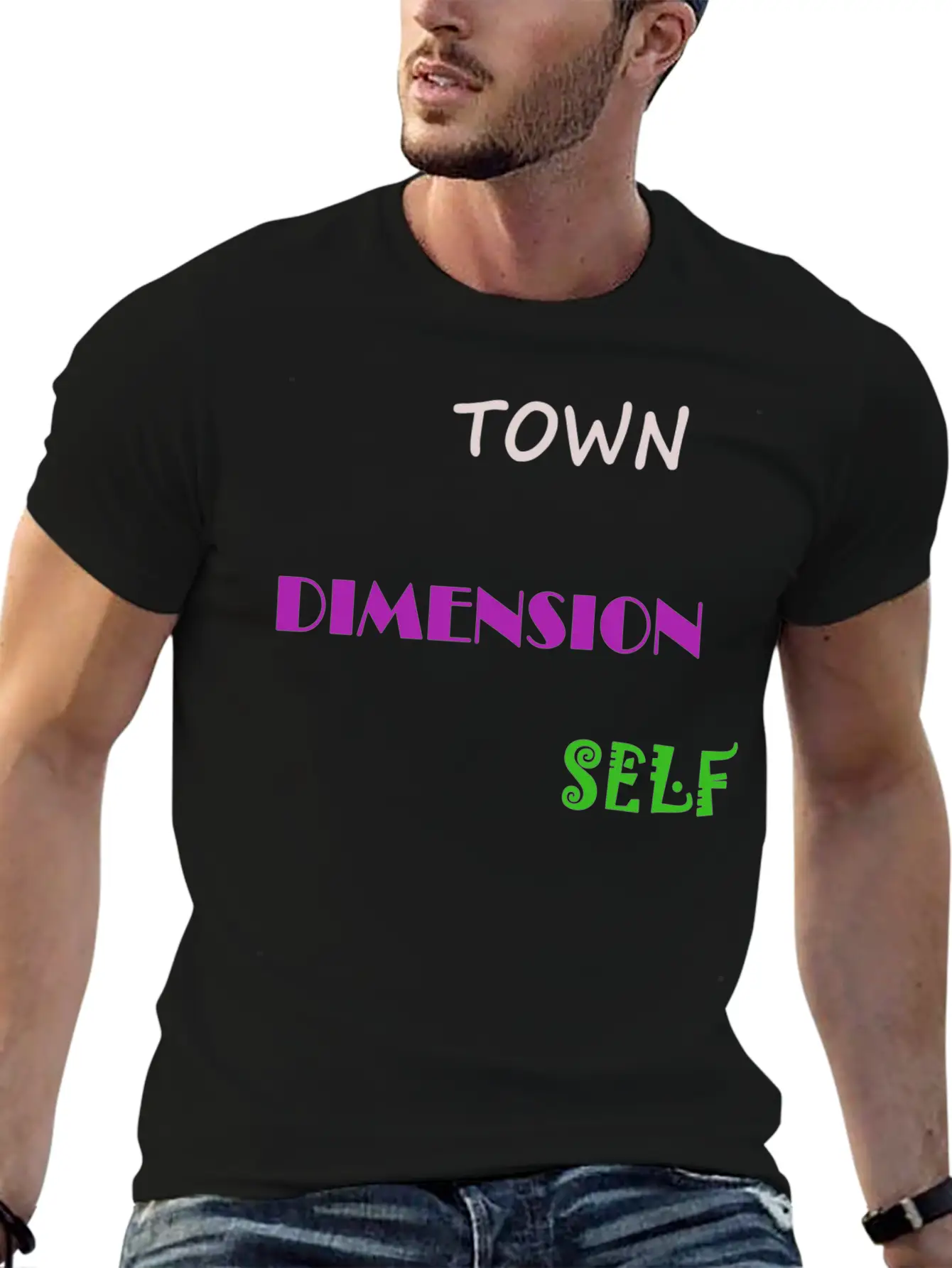 Town Dimension Self Classic Fit Graphic Tee For Daily Comfort – Unisex Cotton Shirt