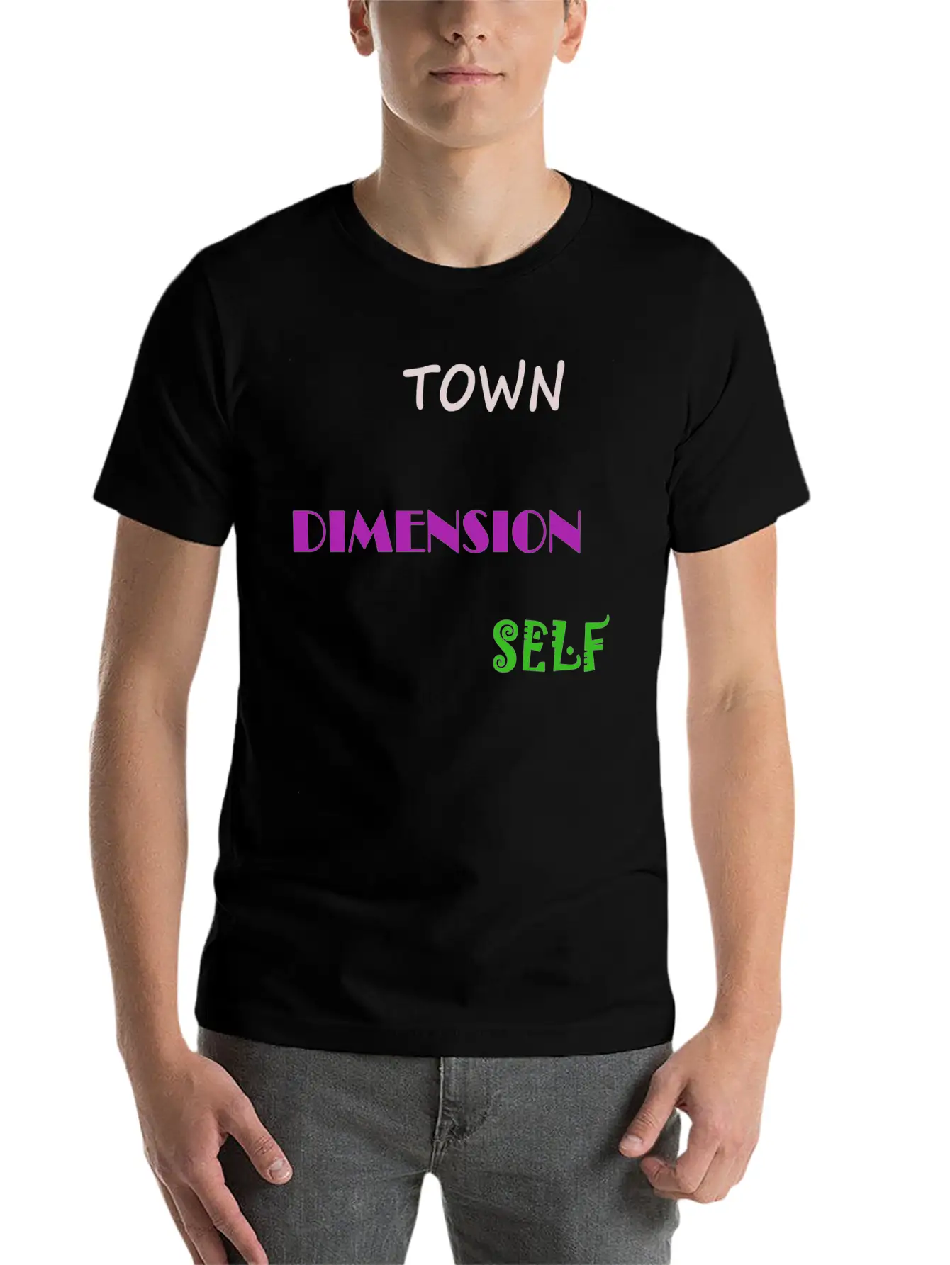 Town Dimension Self Classic Fit Graphic Tee For Daily Comfort – Unisex Cotton Shirt