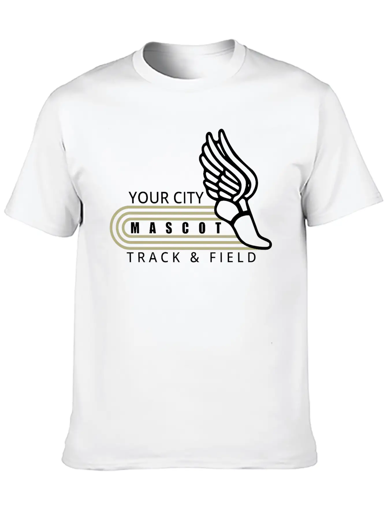 Track And Field Template Custom Mascot And City Lightweight Cotton T-Shirt – Daily Comfort Graphic Shirt