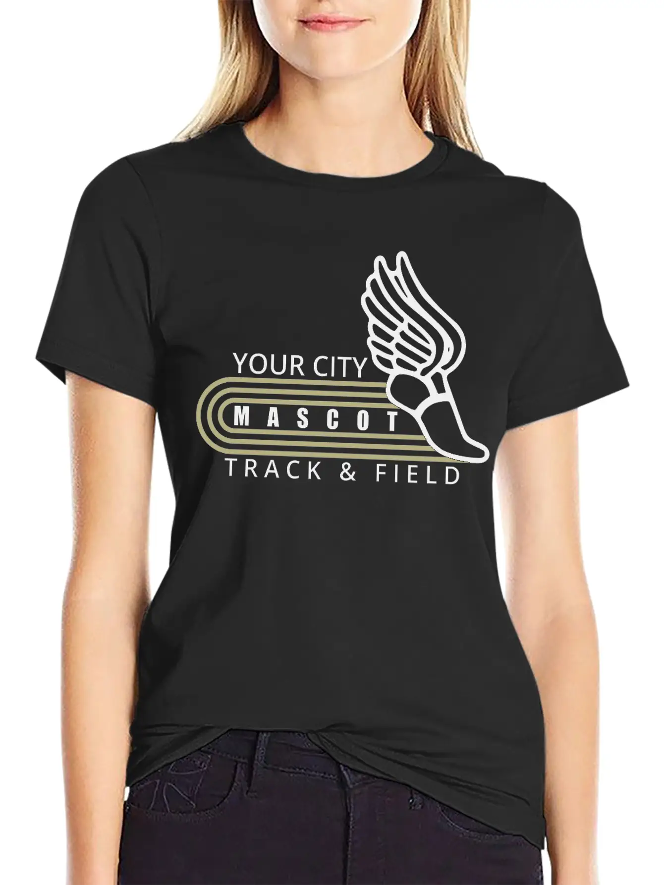 Track And Field Template Custom Mascot And City Lightweight Cotton T-Shirt – Daily Comfort Graphic Shirt