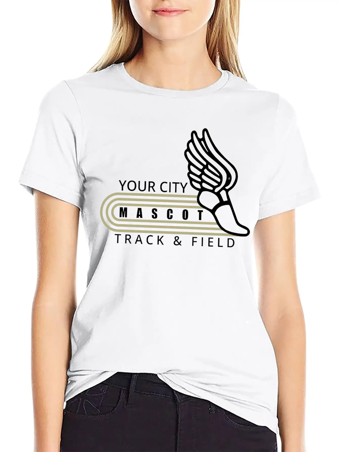 Track And Field Template Custom Mascot And City Lightweight Cotton T-Shirt – Daily Comfort Graphic Shirt