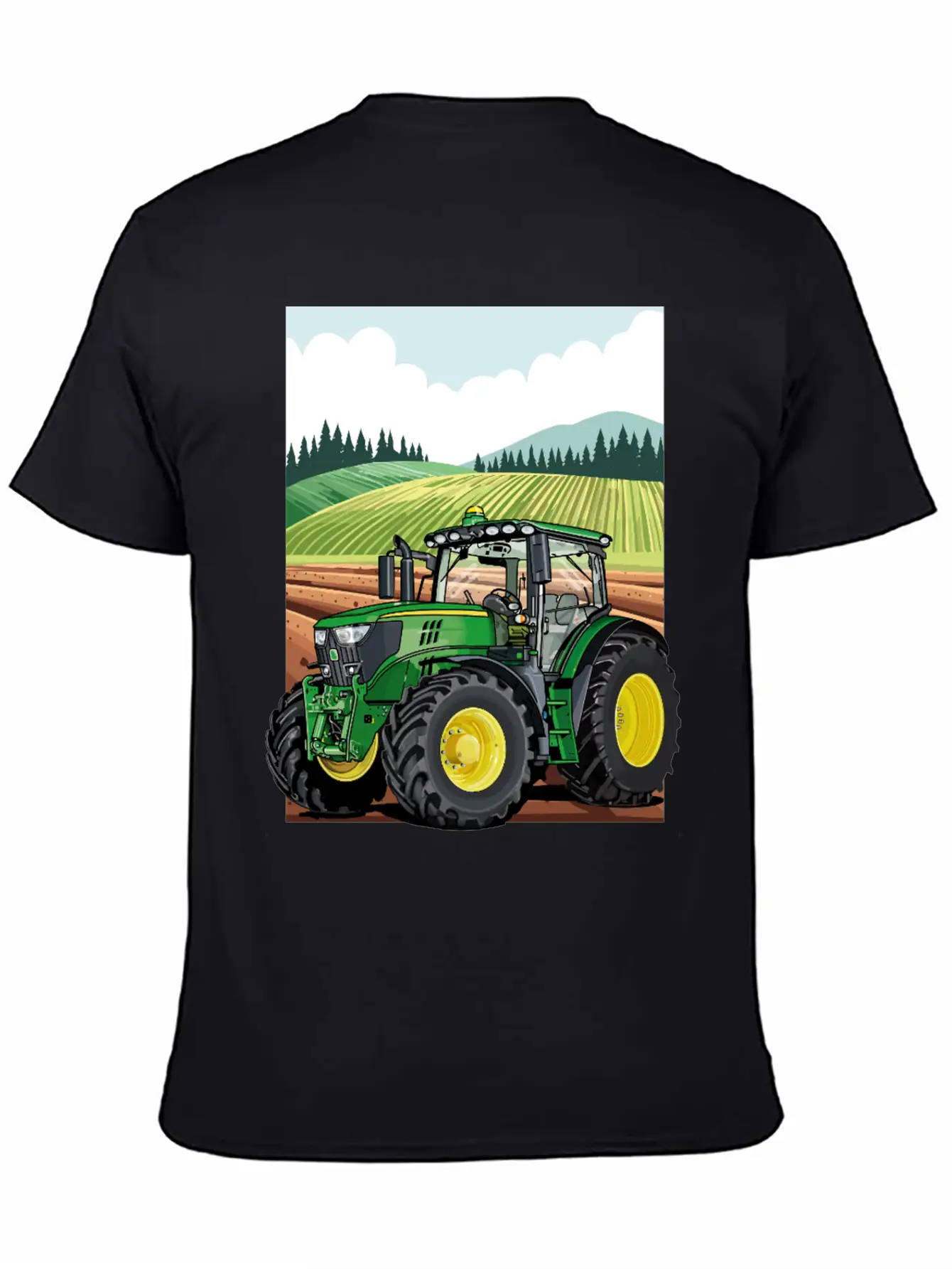 Tractor At Work In The Field Stylish Everyday T-Shirt – Unisex Basic Cotton Tee